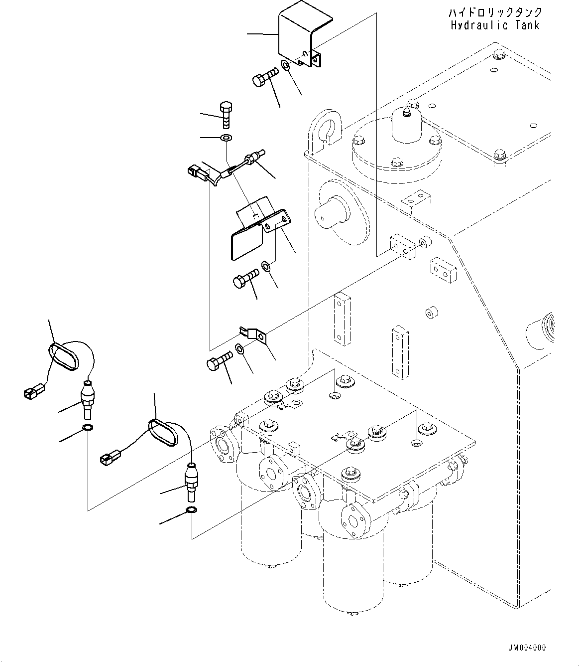 Komatsu parts book diagram for HD785-7 S/N 37001-UP: HYDRAULIC TANK, SENSOR(#30001-30498)