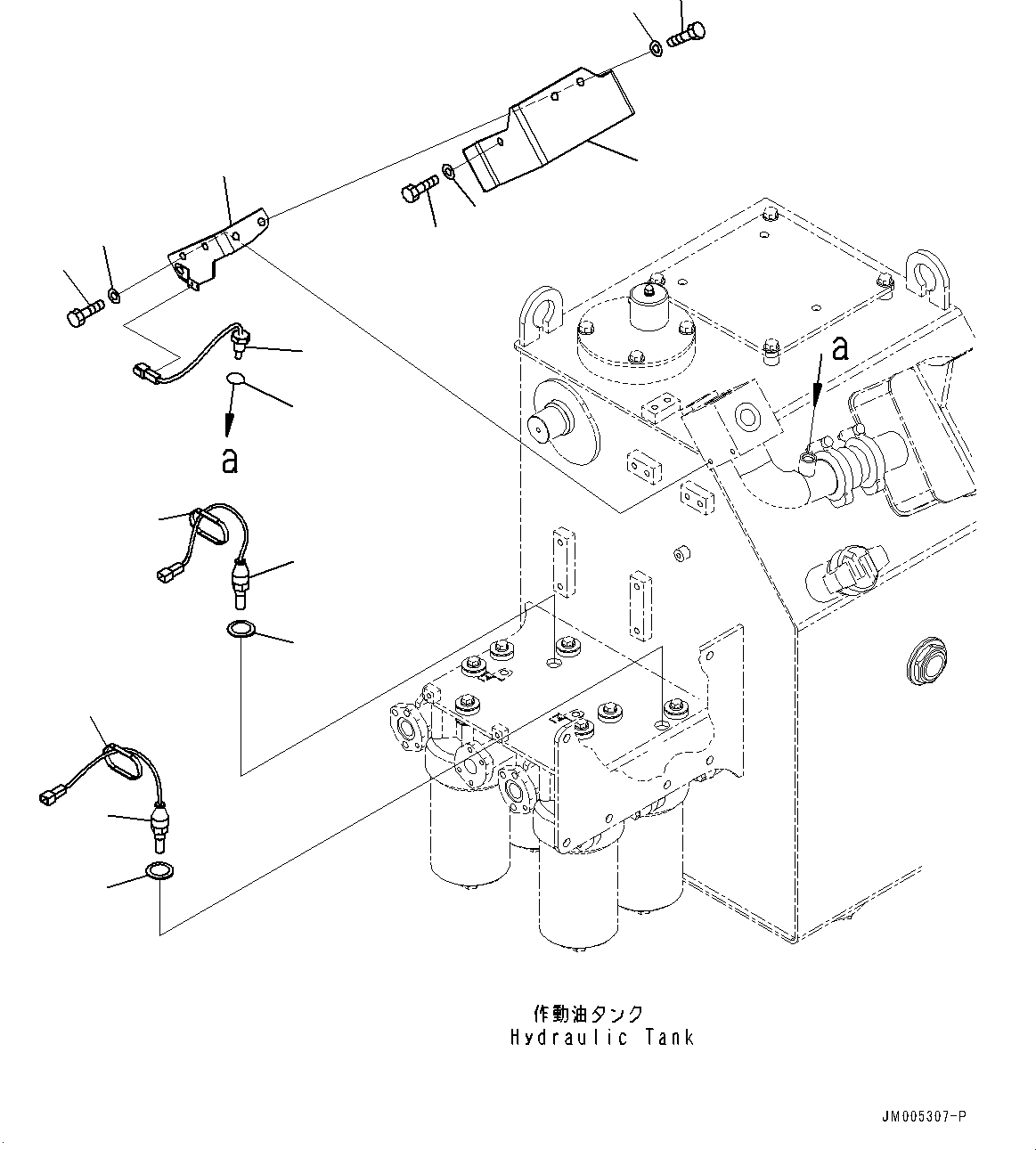 Komatsu parts book diagram for HD785-7 S/N 37001-UP: HYDRAULIC TANK, SENSOR(#30001-)