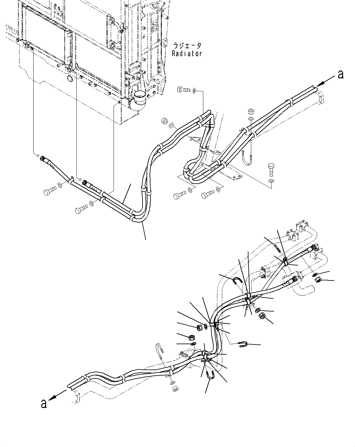 Komatsu parts book diagram for HD785-7 S/N 37001-UP: HYDRAULIC TANK, STEERING AND HOIST PIPING(#30001-)