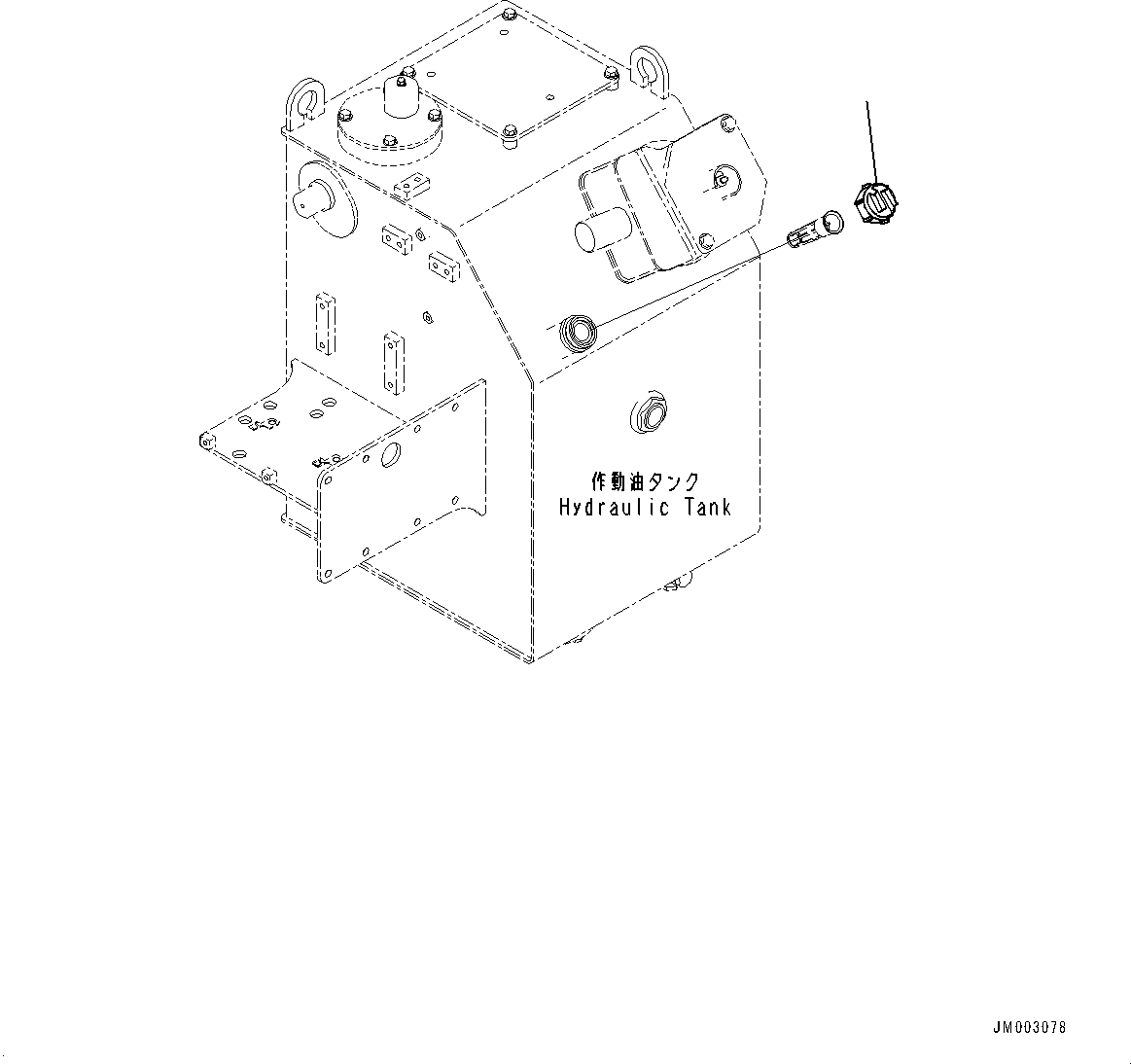 Komatsu parts book diagram for HD785-7 S/N 37001-UP: HYDRAULIC TANK, CAP(#30001-)