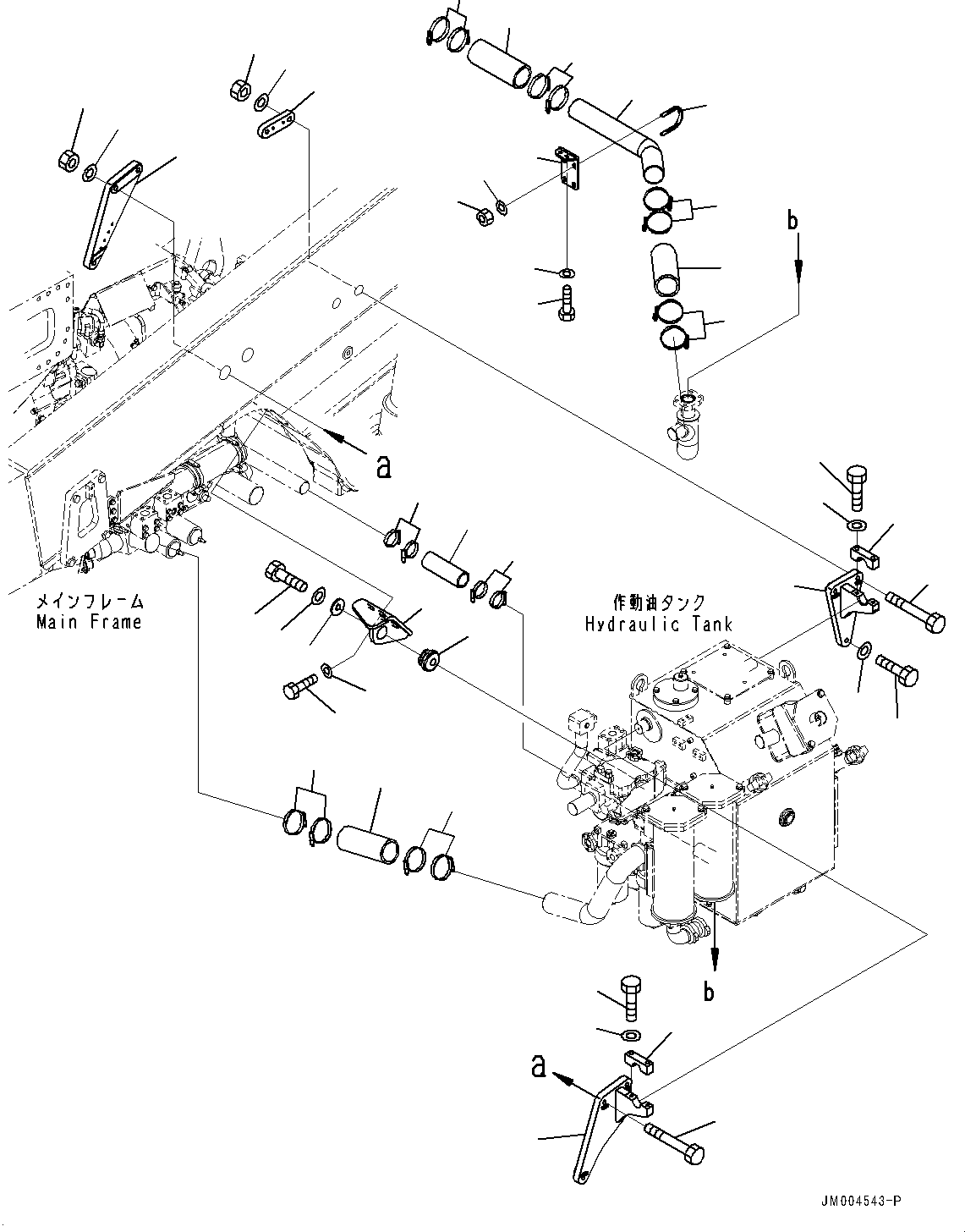 Komatsu parts book diagram for HD785-7 S/N 37001-UP: HYDRAULIC TANK, MOUNTING(#30001-)