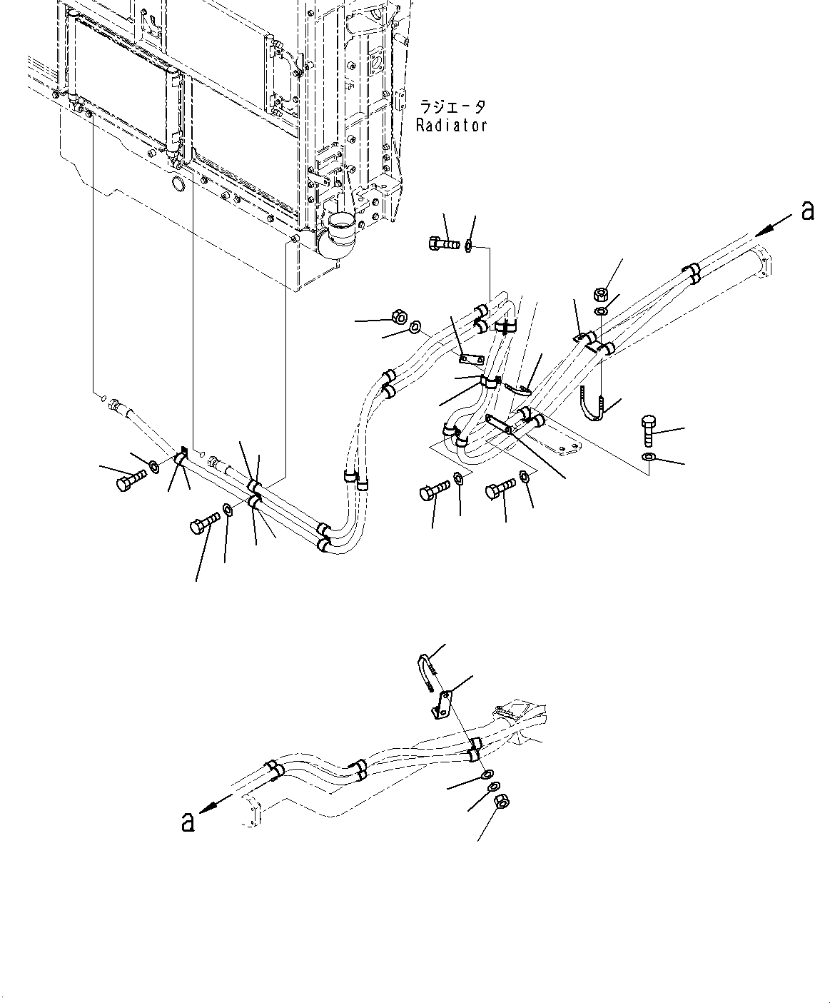 Komatsu parts book diagram for HD785-7 S/N 37001-UP: HYDRAULIC TANK, CLIP (WITH OIL QUICK CHARGE)(#30001-)