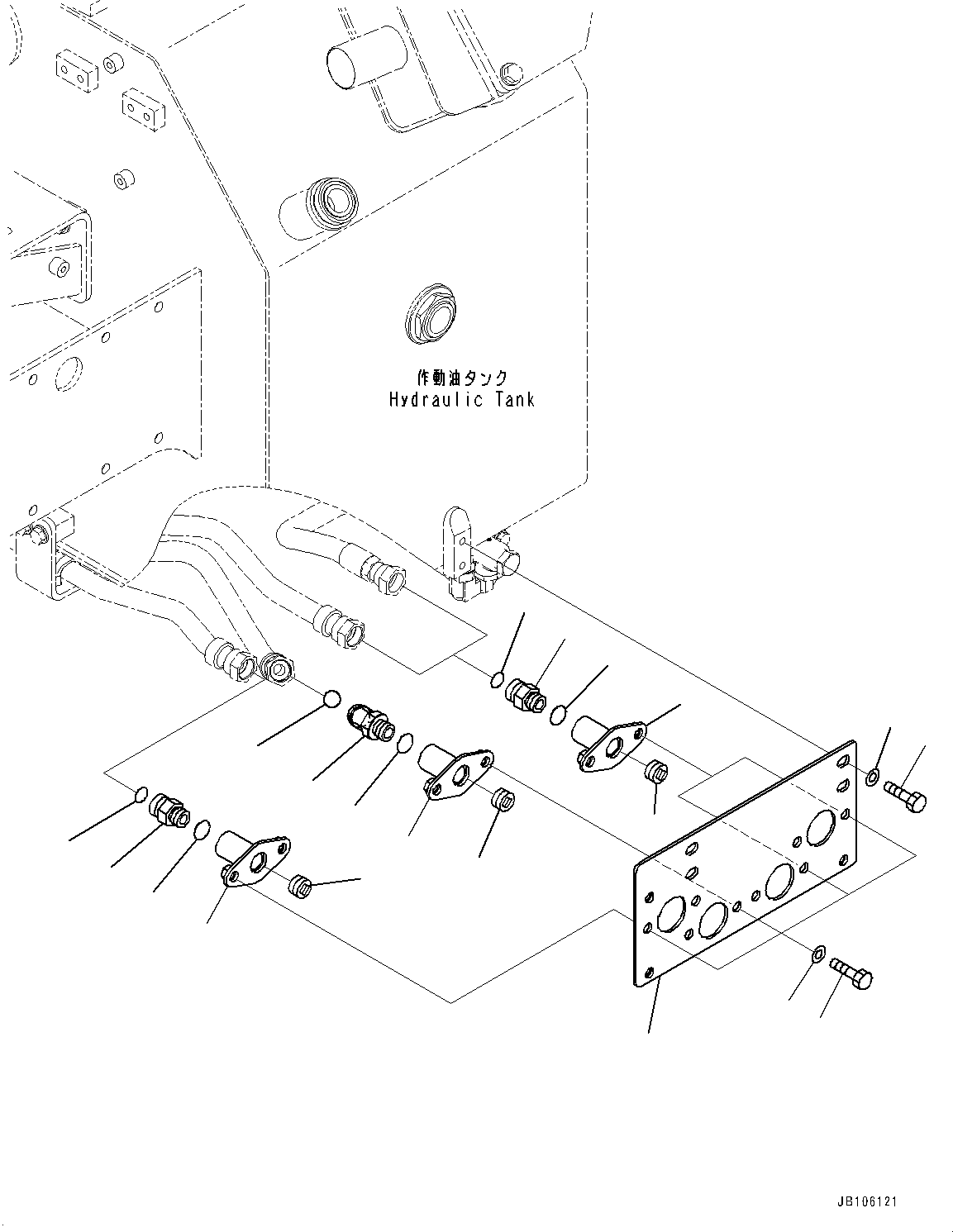 Komatsu parts book diagram for HD785-7 S/N 37001-UP: HYDRAULIC TANK, QUICK CHARGE RELATED PARTS (1/2) (WITH OIL QUICK CHARGE FOR SEMIRARA)(#37001-)