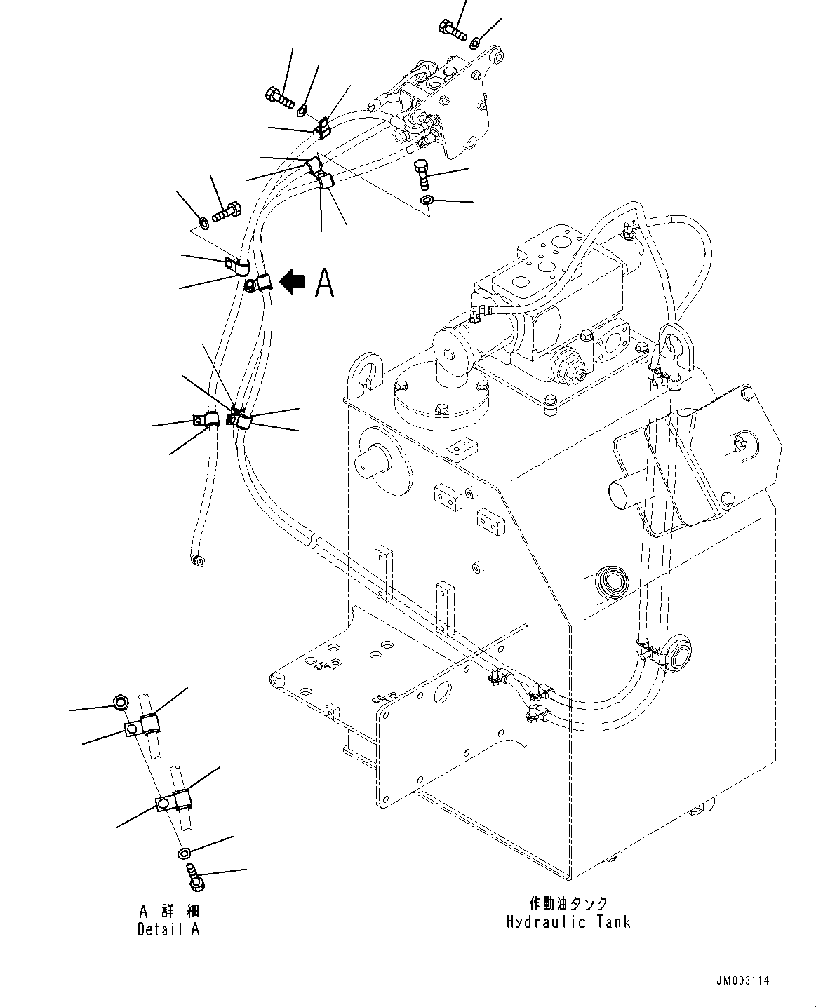 Komatsu parts book diagram for HD785-7 S/N 37001-UP: STEERING AND HOIST HYDRAULIC PIPING, DUMP CONTROL (2/2)(#30001-)