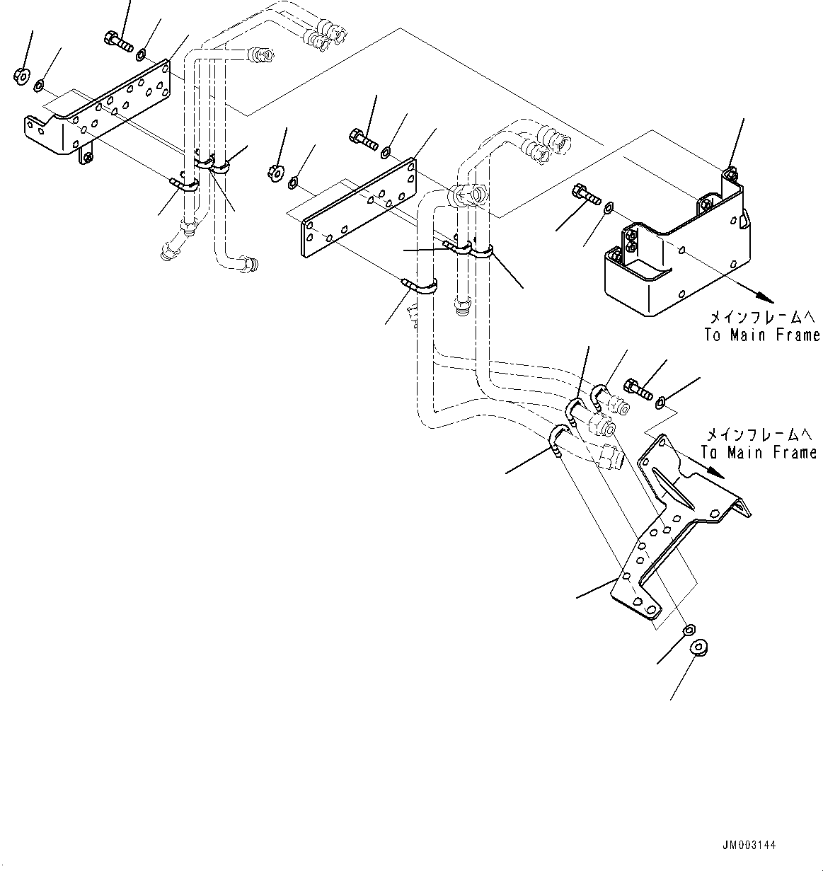 Komatsu parts book diagram for HD785-7 S/N 37001-UP: BRAKE PIPING, FRAME R.H. (2/3)(#30001-)