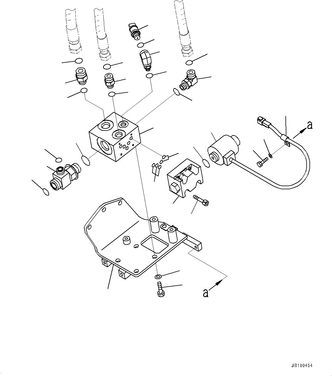 Komatsu parts book diagram for HD785-7 S/N 37001-UP: BRAKE PIPING, PARKING BRAKE VALVE(#32744-)