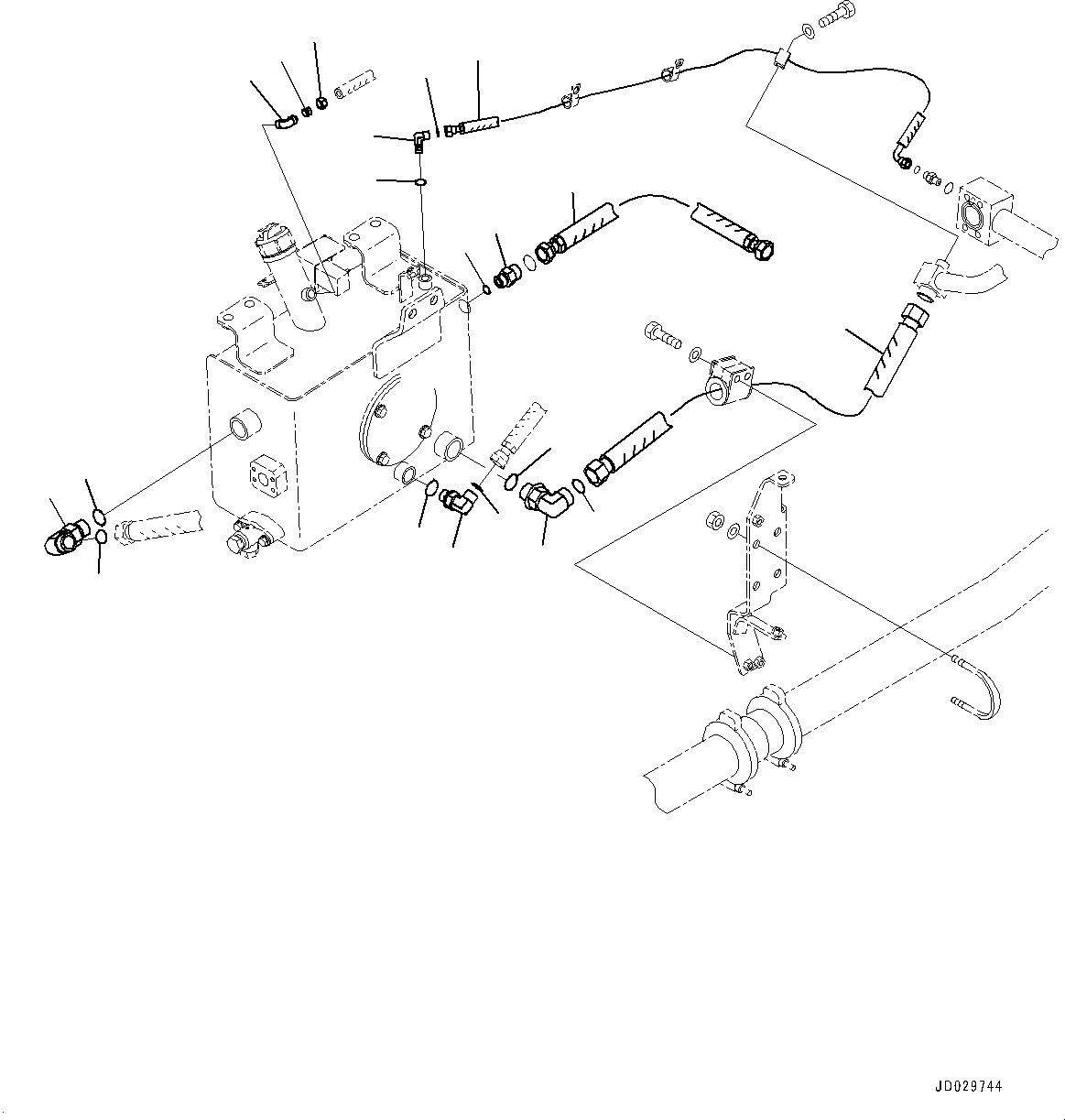 Komatsu parts book diagram for HD785-7 S/N 37001-UP: BRAKE PIPING, TANK RELATED PARTS (1/2)(#30001-)