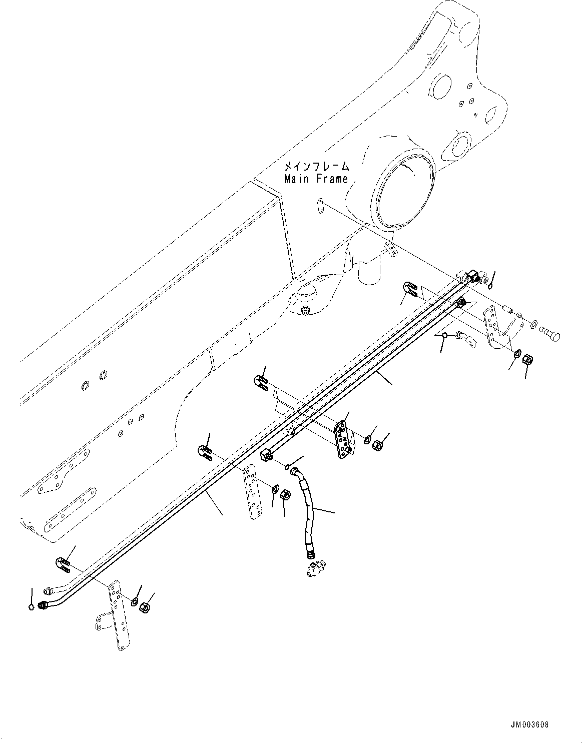 Komatsu parts book diagram for HD785-7 S/N 37001-UP: BRAKE PIPING, PIPING (WITH AUTO-GREASING SYSTEM)(#30001-)