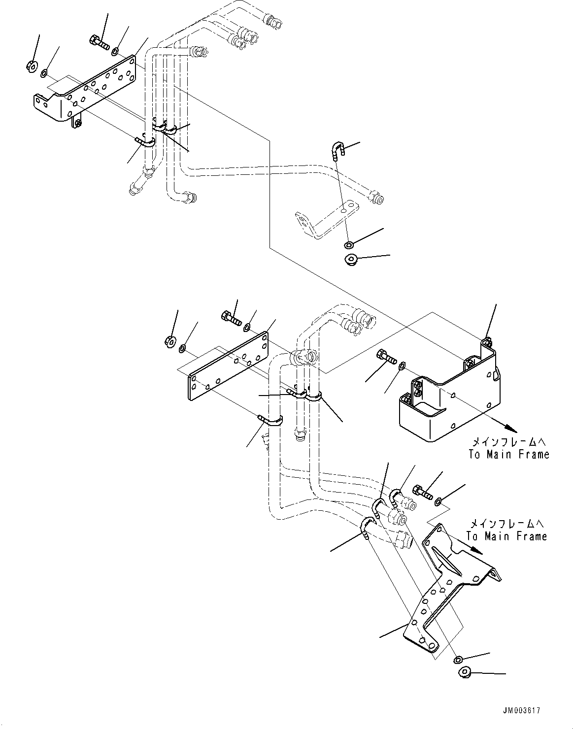 Komatsu parts book diagram for HD785-7 S/N 37001-UP: BRAKE PIPING, FRAME R.H. (2/3) (WITH ANTI-SKID BRAKE SYSTEM (ABS))(#30001-)