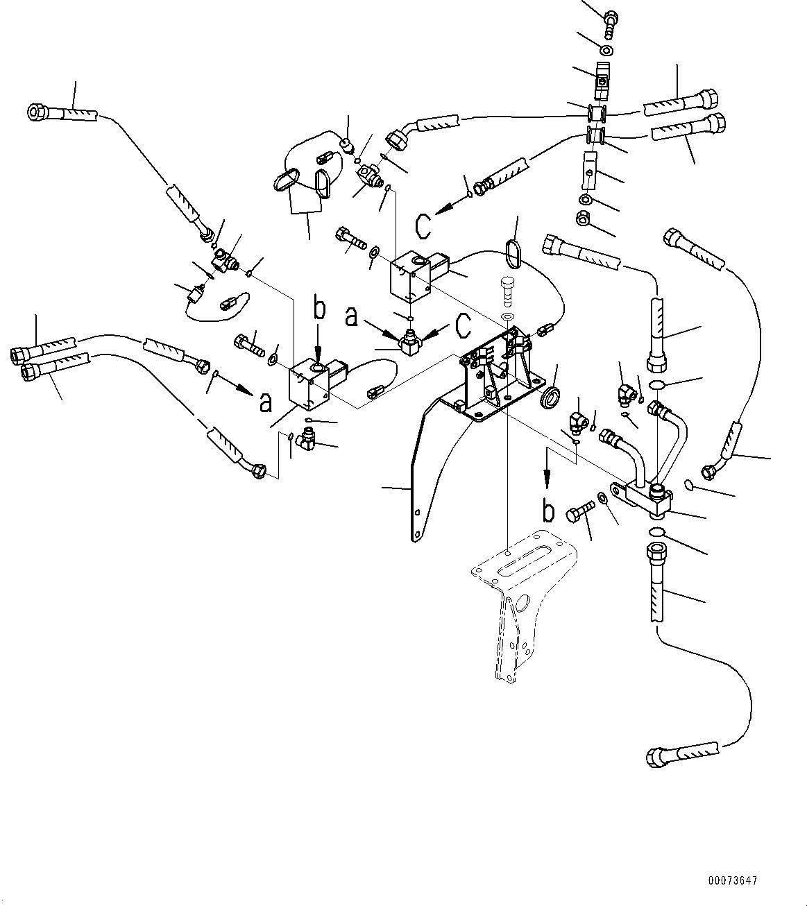 Komatsu parts book diagram for HD785-7 S/N 37001-UP: BRAKE PIPING, INNER PARTS, PROPORTIONAL VALVE (WITH ANTI-SKID BRAKE SYSTEM (ABS))(#30001-)