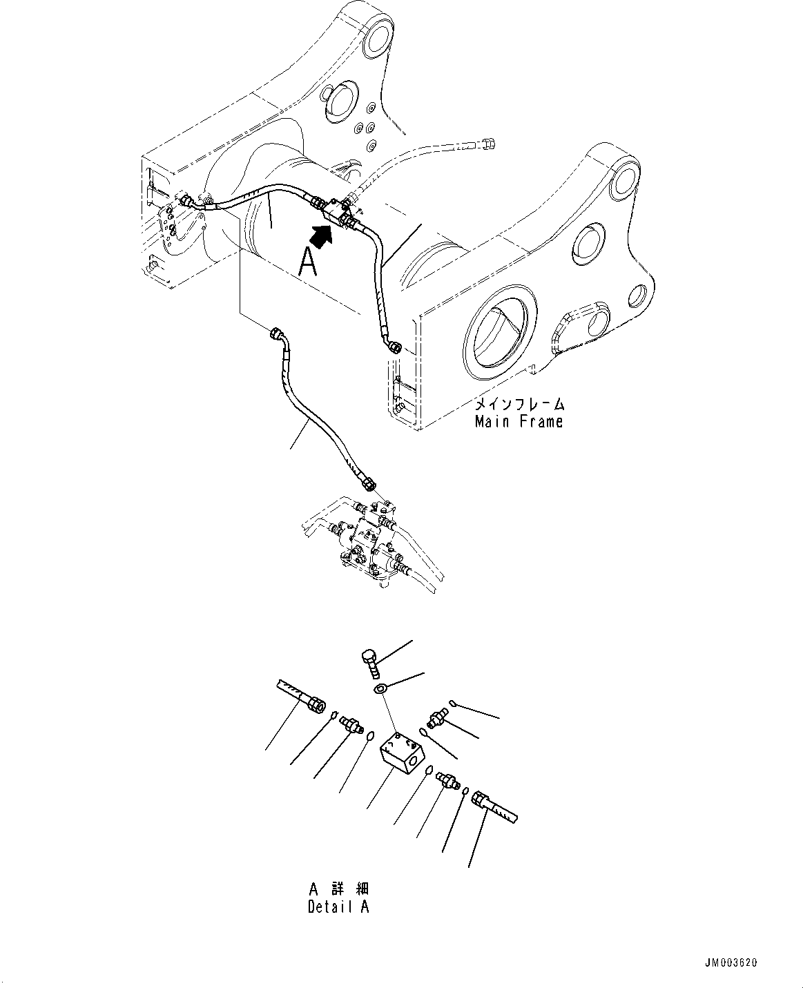 Komatsu parts book diagram for HD785-7 S/N 37001-UP: BRAKE PIPING, REAR BRAKE PIPING (WITH ANTI-SKID BRAKE SYSTEM (ABS))(#30001-30628)