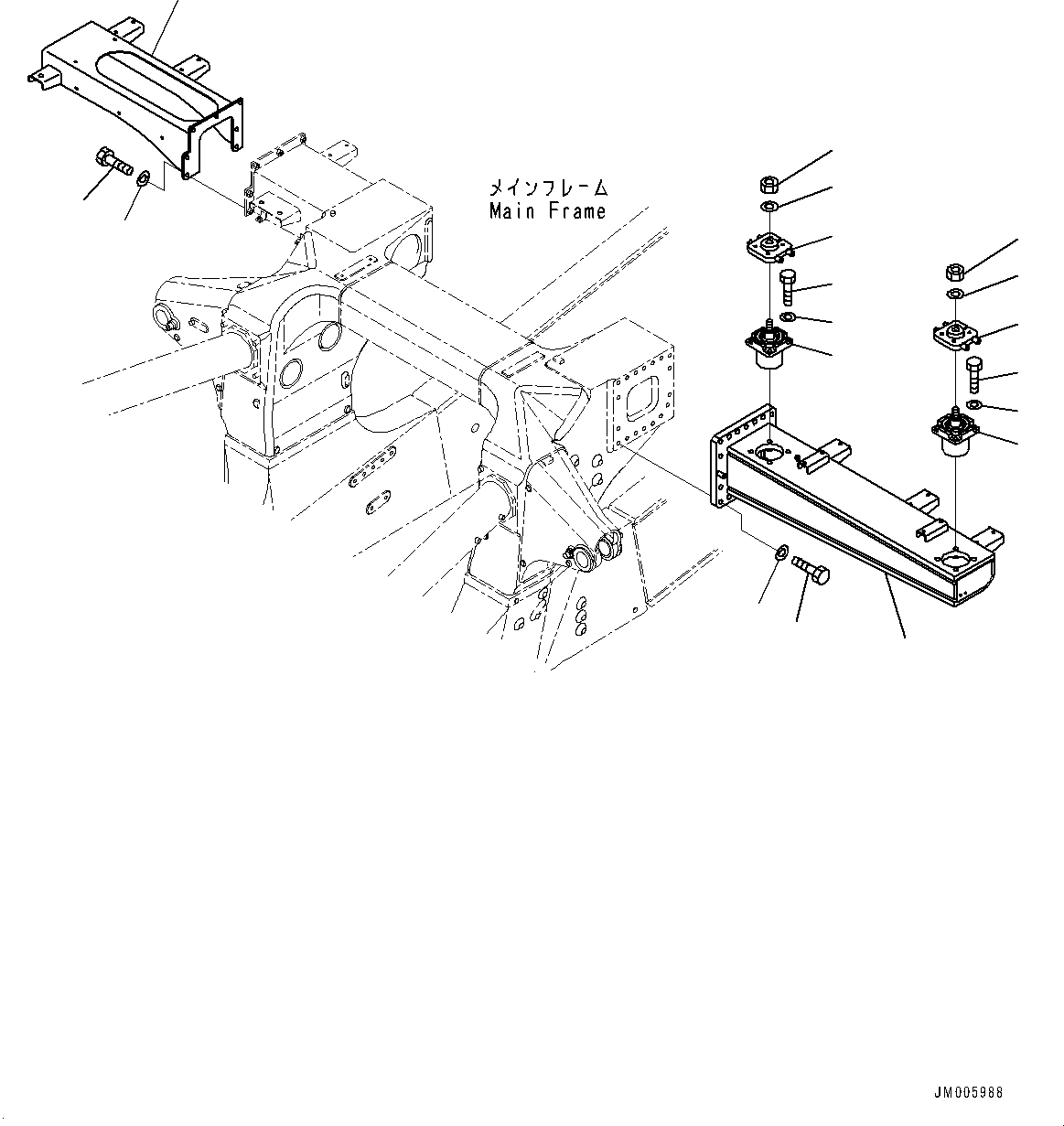 Komatsu parts book diagram for HD785-7 S/N 37001-UP: REAR SUPPORT, REAR SUPPORT (WITH ANTI-SKID BRAKE SYSTEM (ABS))(#30716-)