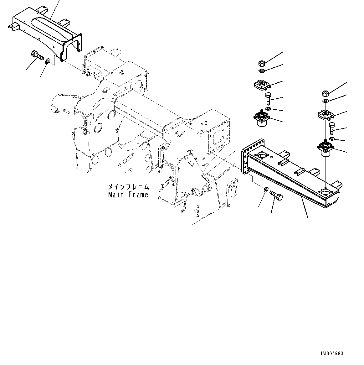 Komatsu parts book diagram for HD785-7 S/N 37001-UP: REAR SUPPORT, REAR SUPPORT(#30716-)
