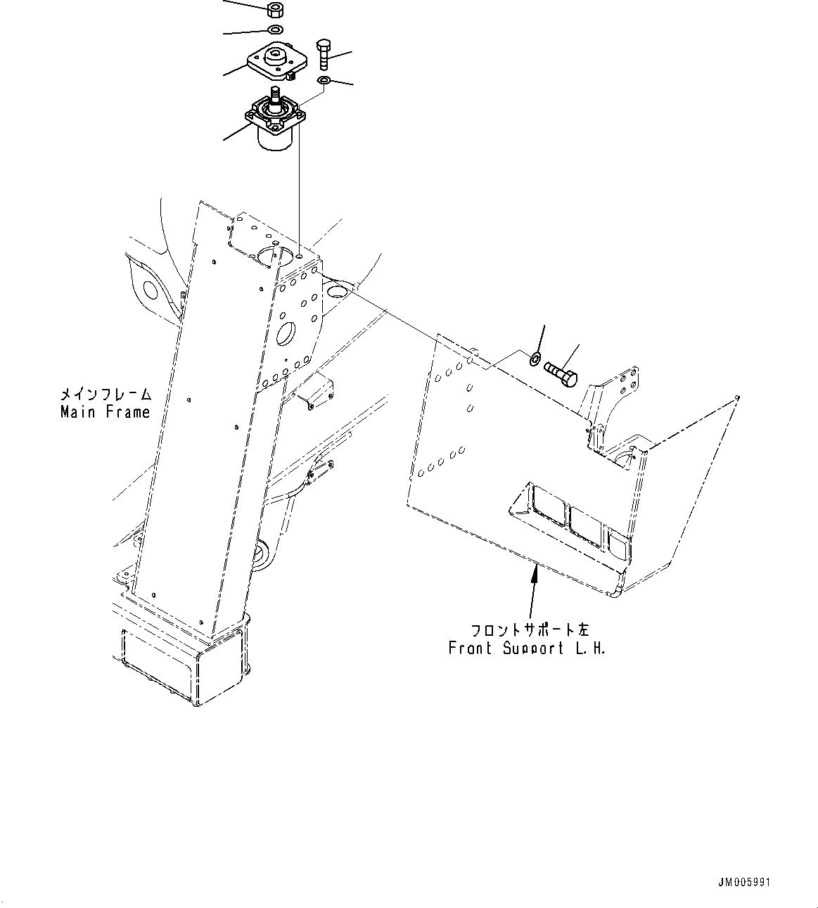 Komatsu parts book diagram for HD785-7 S/N 37001-UP: FRONT SUPPORT, CAB MOUNTING(#30001-)