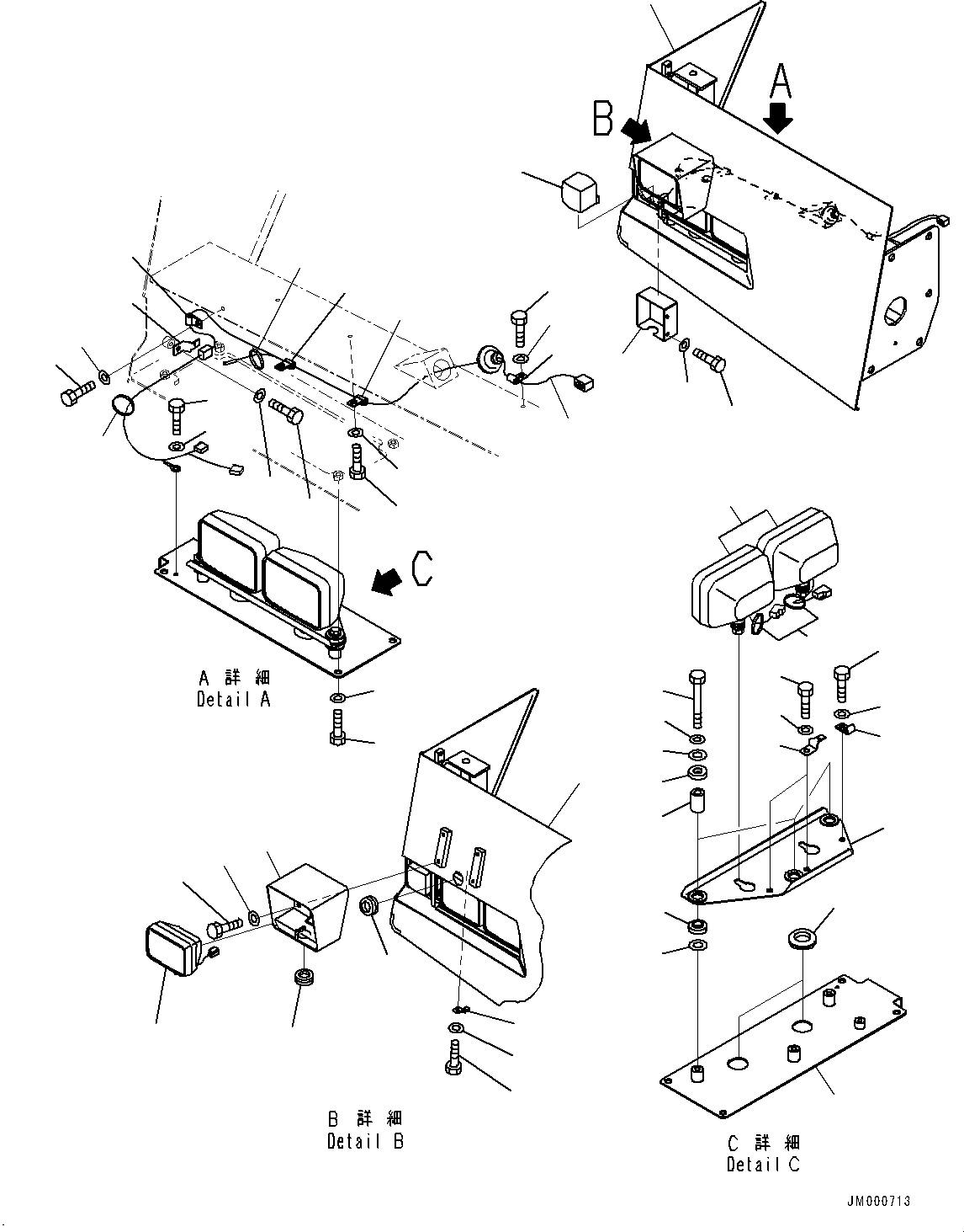 Komatsu parts book diagram for HD785-7 S/N 37001-UP: FRONT SUPPORT, R.H.(#30716-)