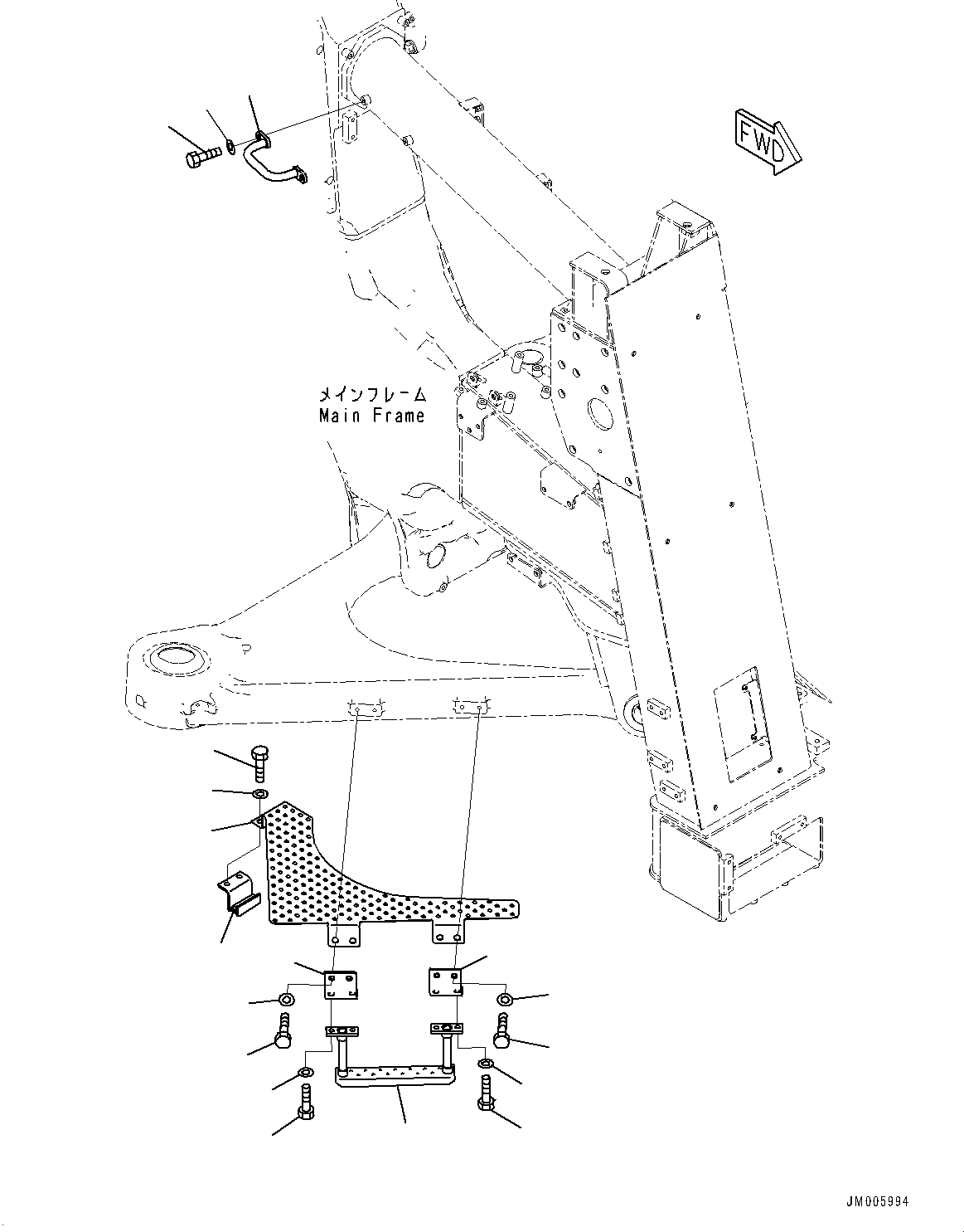 Komatsu parts book diagram for HD785-7 S/N 37001-UP: FRONT SUPPORT, STEP (2/2)(#30716-)
