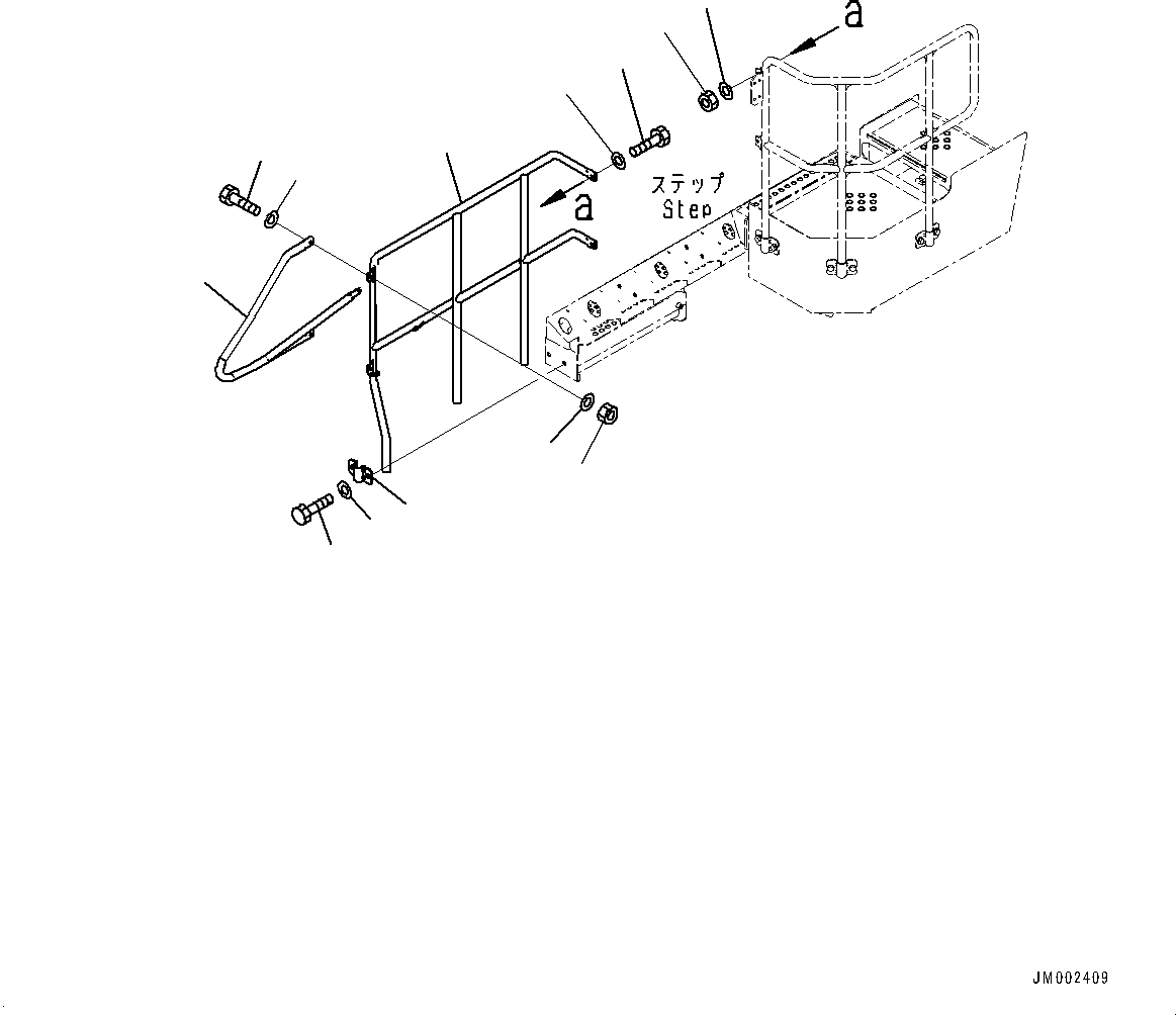 Komatsu parts book diagram for HD785-7 S/N 37001-UP: STAIRWAY, HANDRAIL(#30001-)