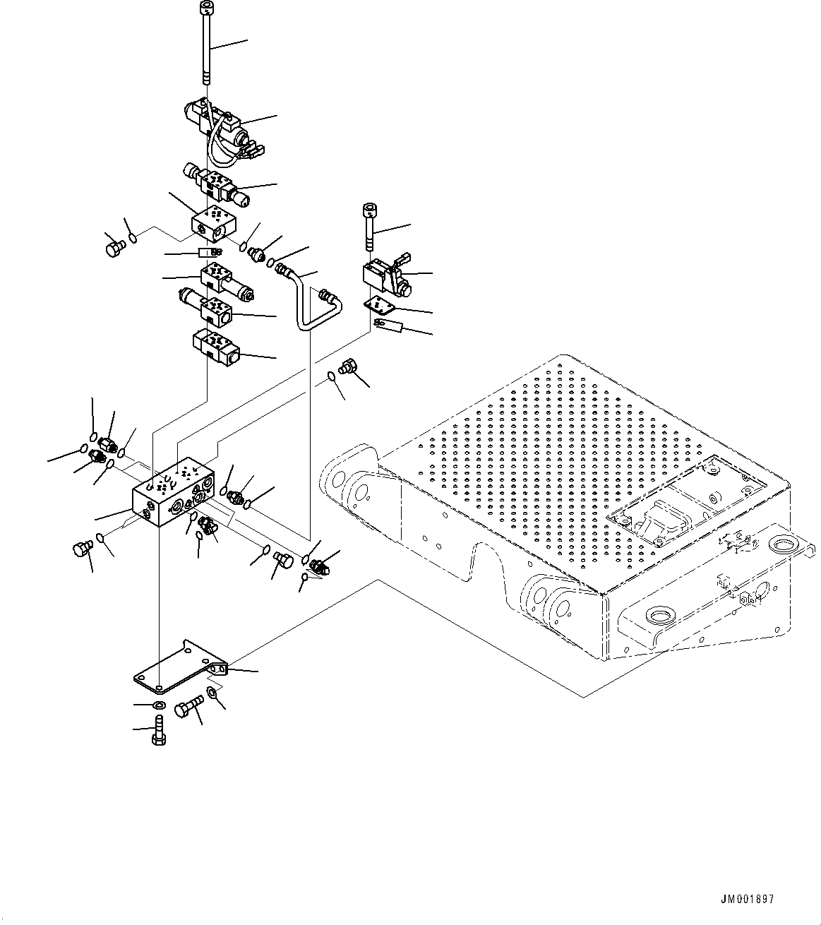 Komatsu parts book diagram for HD785-7 S/N 37001-UP: STAIRWAY, HYDRAULIC OIL VALVE(#30001-)