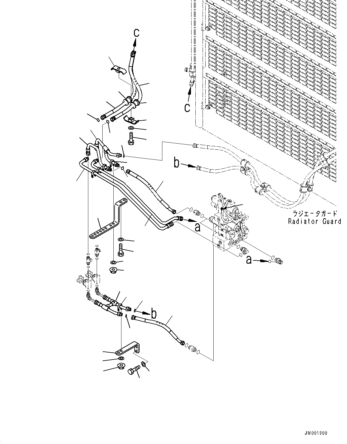Komatsu parts book diagram for HD785-7 S/N 37001-UP: STAIRWAY, HYDRAULIC OIL PIPING (2/3)(#30001-)