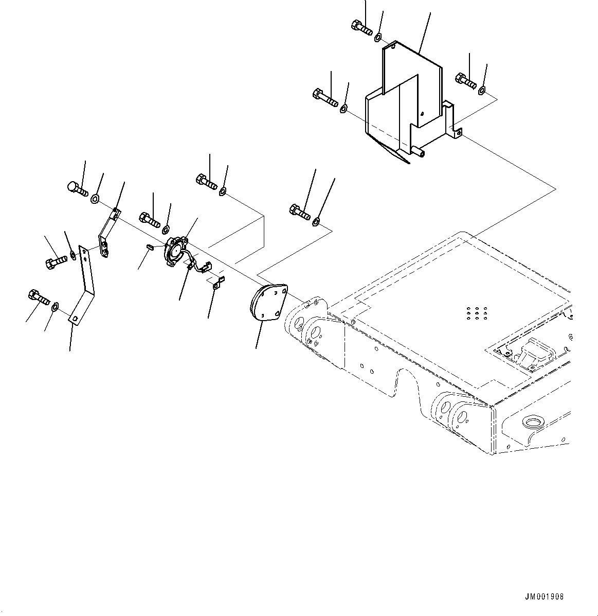 Komatsu parts book diagram for HD785-7 S/N 37001-UP: STAIRWAY, ANGLE SENSOR(#30001-33123)