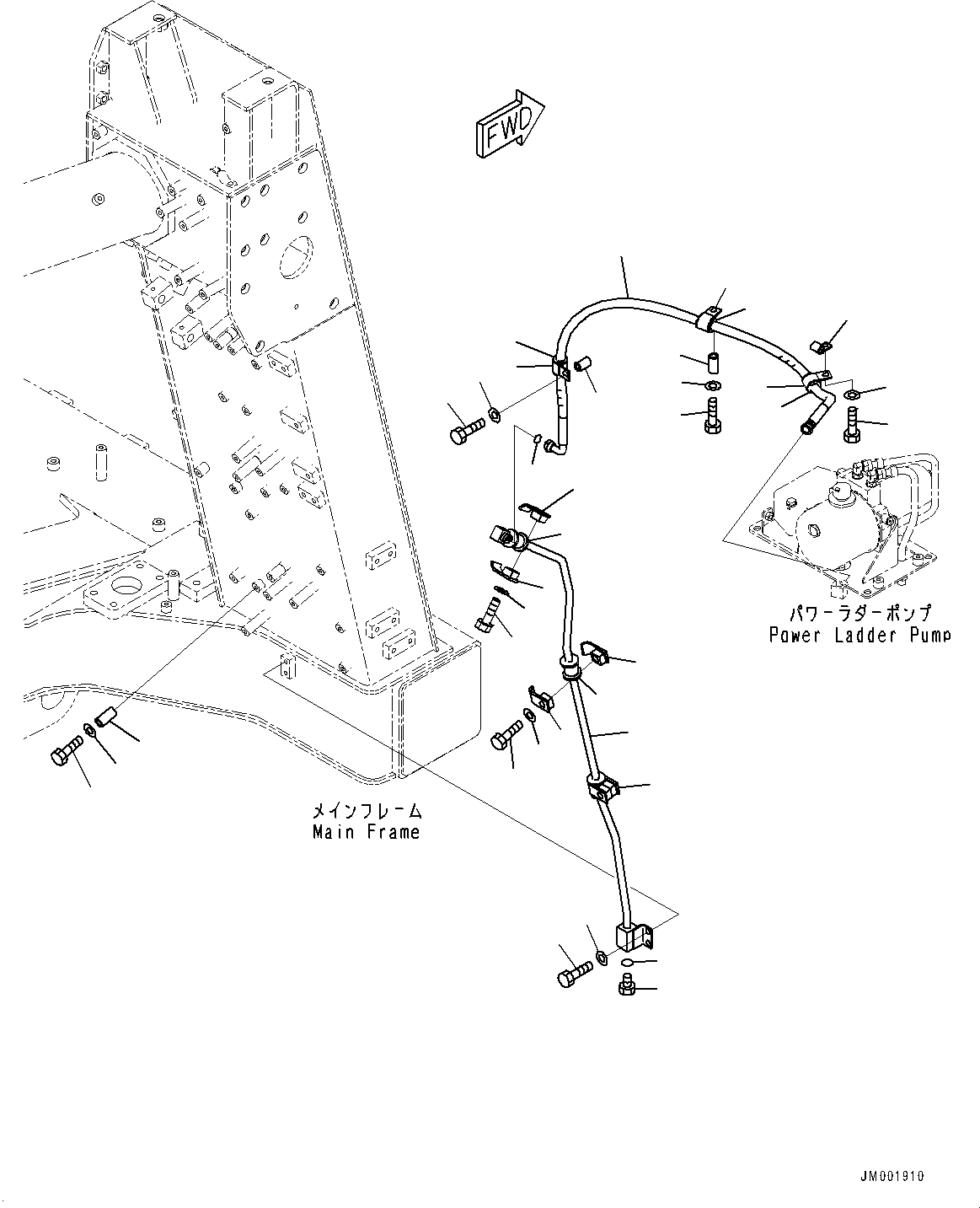 Komatsu parts book diagram for HD785-7 S/N 37001-UP: STAIRWAY, DRAIN PIPING(#30001-)