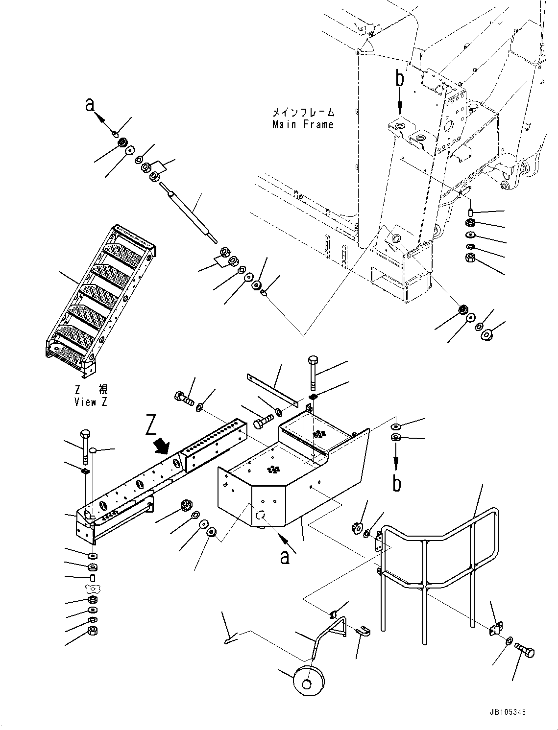 Komatsu parts book diagram for HD785-7 S/N 37001-UP: STAIRWAY, LADDER AND STEP(#33099-)