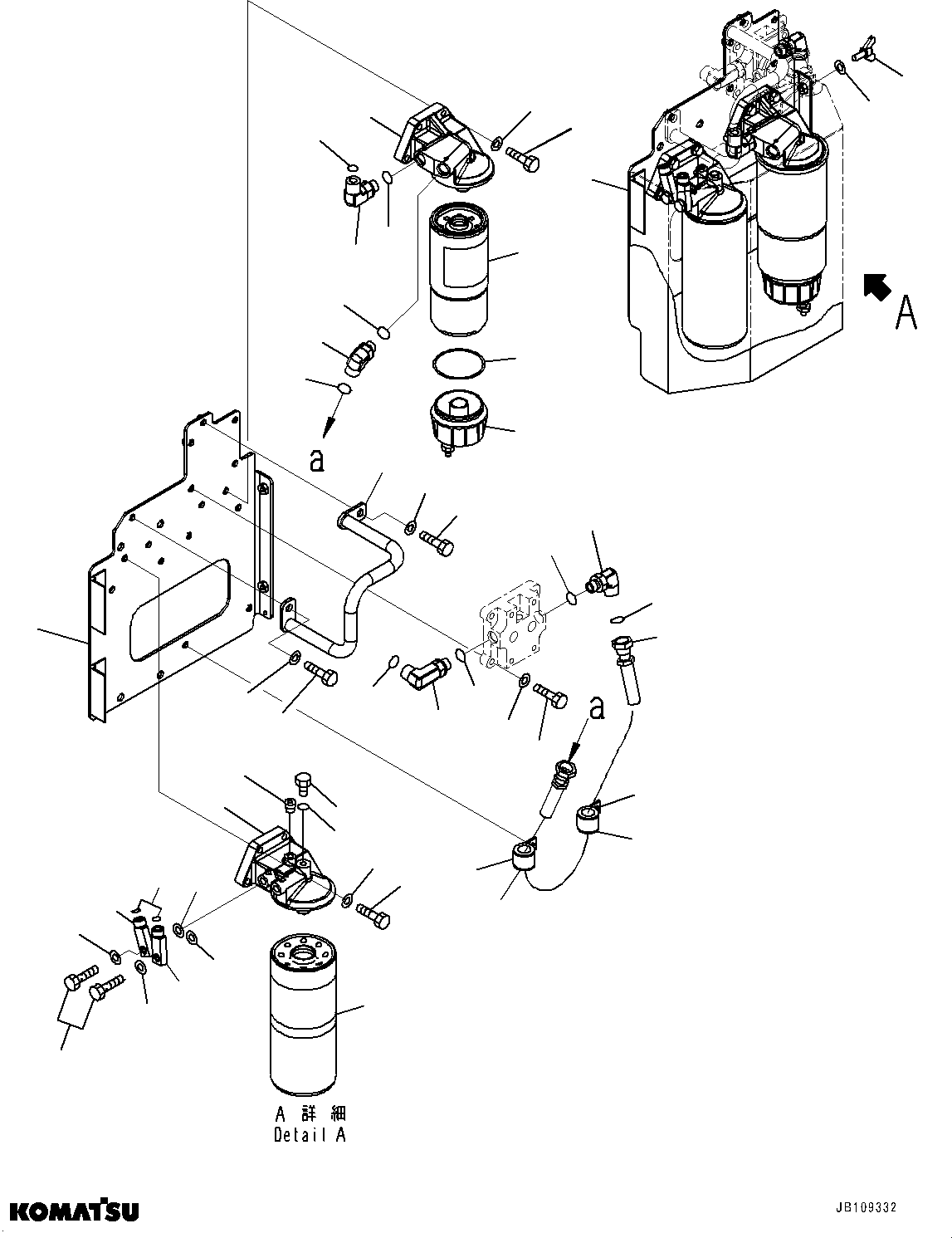 Komatsu parts book diagram for HD785-7 S/N 37001-UP: ENGINE FILTER AND RELATED PARTS, L.H.(#30001-)