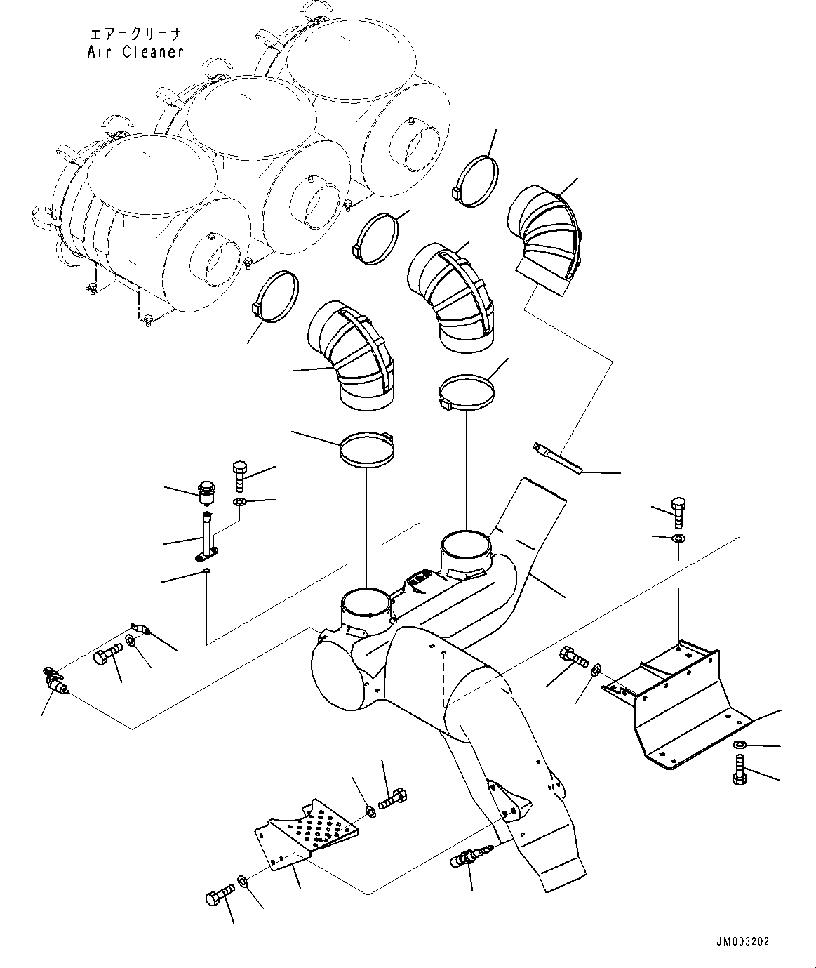 Komatsu parts book diagram for HD785-7 S/N 37001-UP: AIR INTAKE CONNECTOR, (#30001-33321)