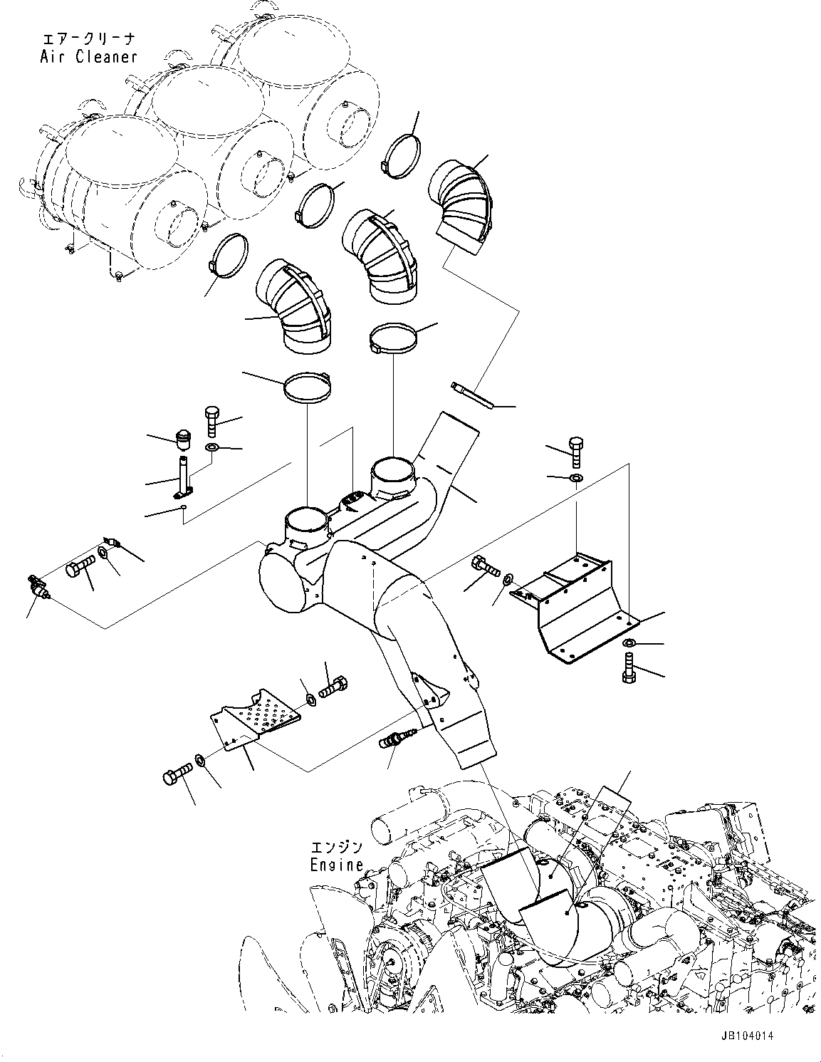 Komatsu parts book diagram for HD785-7 S/N 37001-UP: AIR INTAKE CONNECTOR, (#33322-34981)
