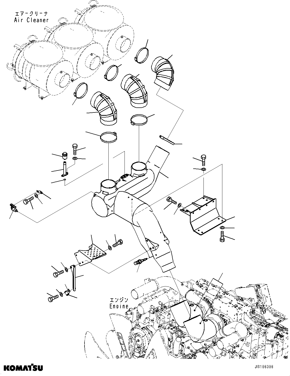 Komatsu parts book diagram for HD785-7 S/N 37001-UP: AIR INTAKE CONNECTOR, (#34982-)