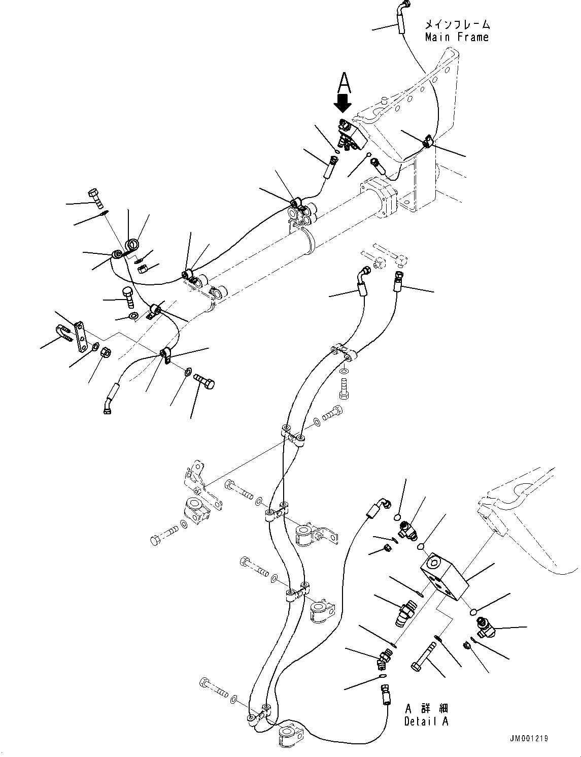 Komatsu parts book diagram for HD785-7 S/N 37001-UP: EXHAUST BRAKE, AUTO SUSPENSION PIPING(#31745-)
