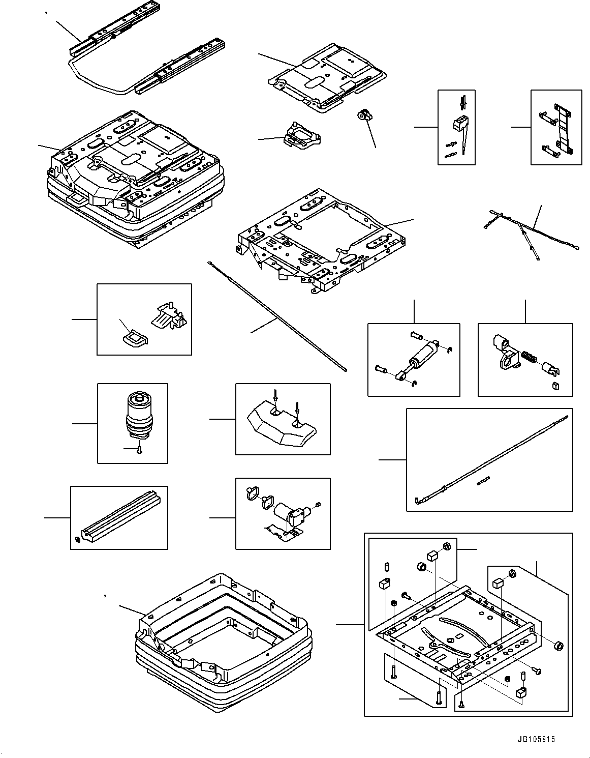 Komatsu parts book diagram for HD785-7 S/N 37001-UP: OPERATOR'S SEAT, OPERATOR'S SEAT,GRAMMER (2/2)(#37001-)