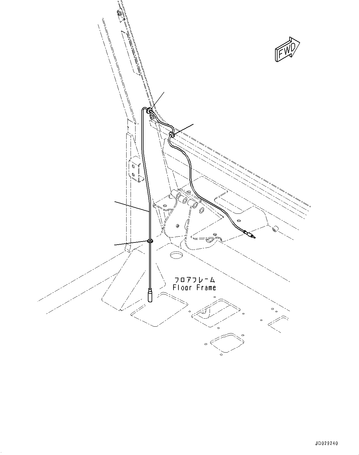 Komatsu parts book diagram for HD785-7 S/N 37001-UP: CAB, ANTENNA CABLE(#37001-)
