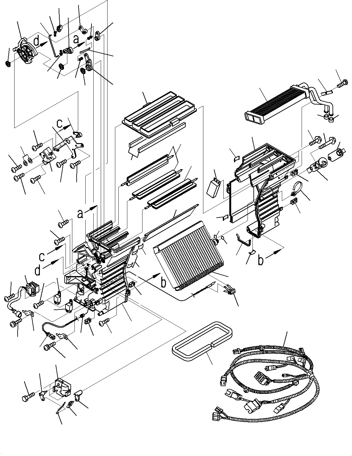 Komatsu parts book diagram for HD785-7 S/N 37001-UP: CAB, INNER PARTS, AIR CONDITIONER UNIT (1/2)(#37001-)
