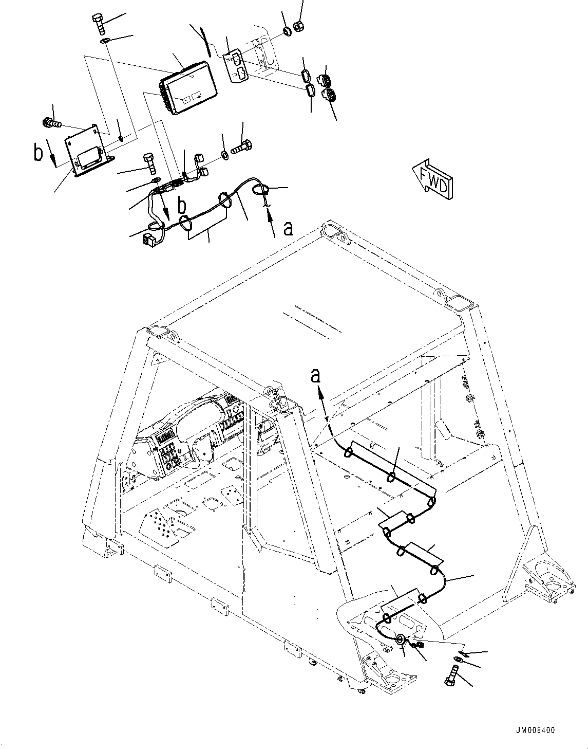 Komatsu parts book diagram for HD785-7 S/N 37001-UP: CAB, REARVIEW MONITOR(#37001-)