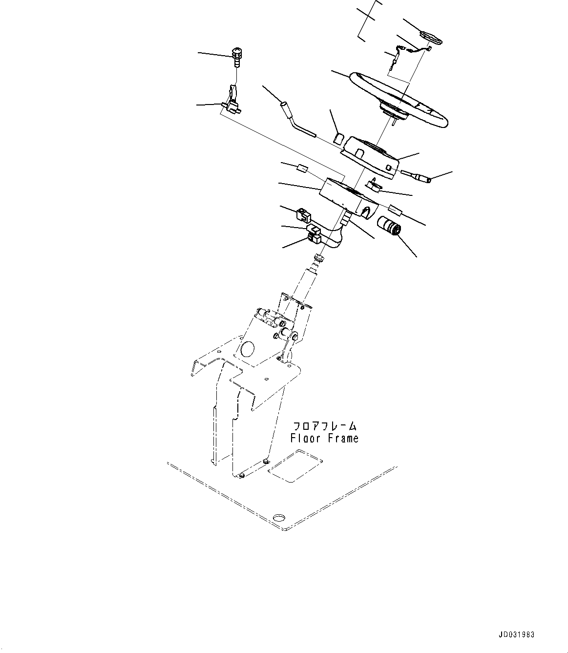 Komatsu parts book diagram for HD785-7 S/N 37001-UP: CAB, STEERING WHEEL AND COLUMN(#37001-)