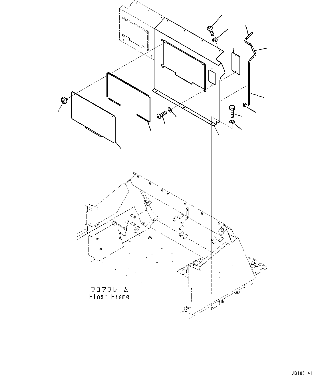 Komatsu parts book diagram for HD785-7 S/N 37001-UP: CAB, REAR COVER(#37001-)