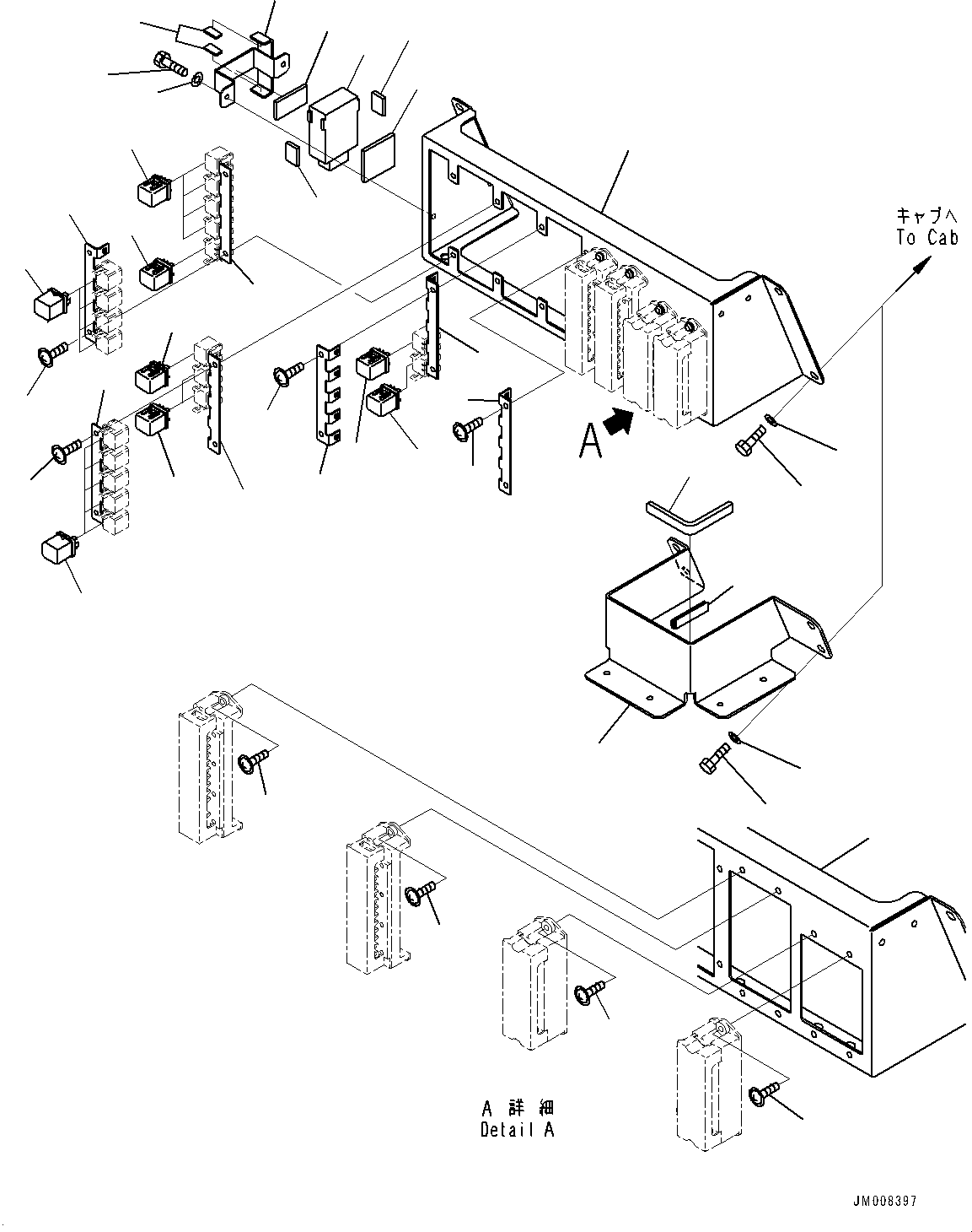 Komatsu parts book diagram for HD785-7 S/N 37001-UP: CAB, FUSE BOX AND RELAY(#37001-)