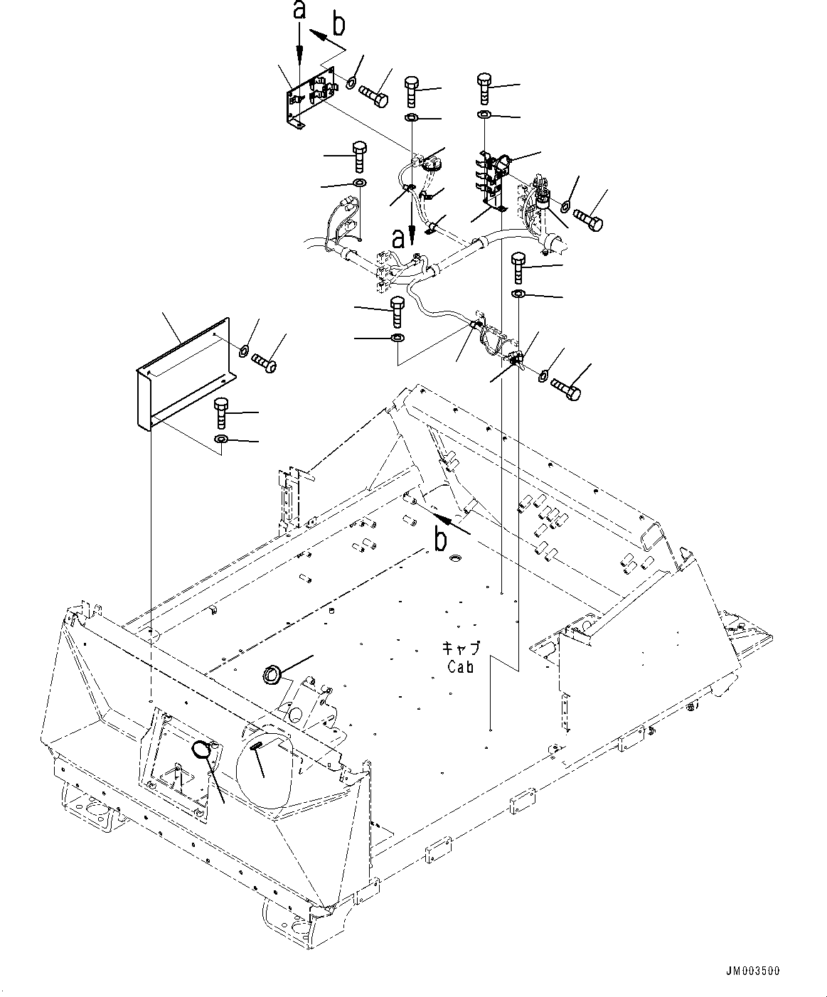Komatsu parts book diagram for HD785-7 S/N 37001-UP: CAB, MOUNTING PARTS(#37001-)