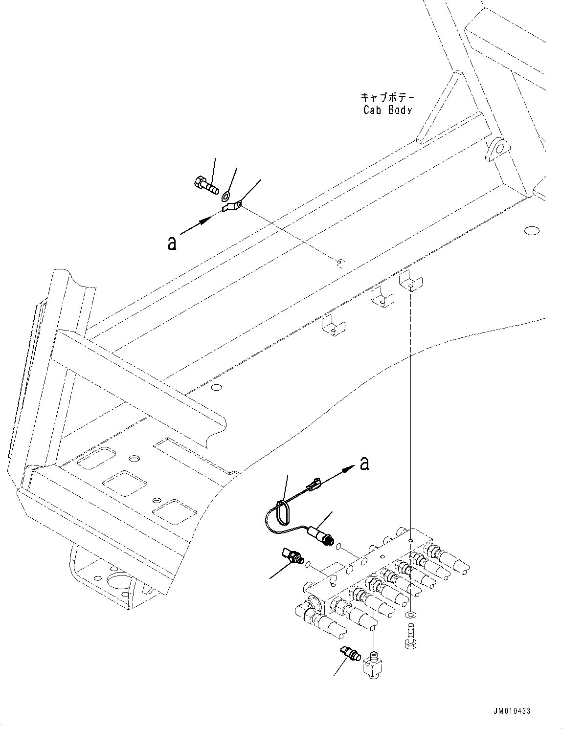 Komatsu parts book diagram for HD785-7 S/N 37001-UP: CAB, BRAKE CONTROL SENSOR (WITH ANTI-SKID BRAKE SYSTEM (ABS))(#37001-)