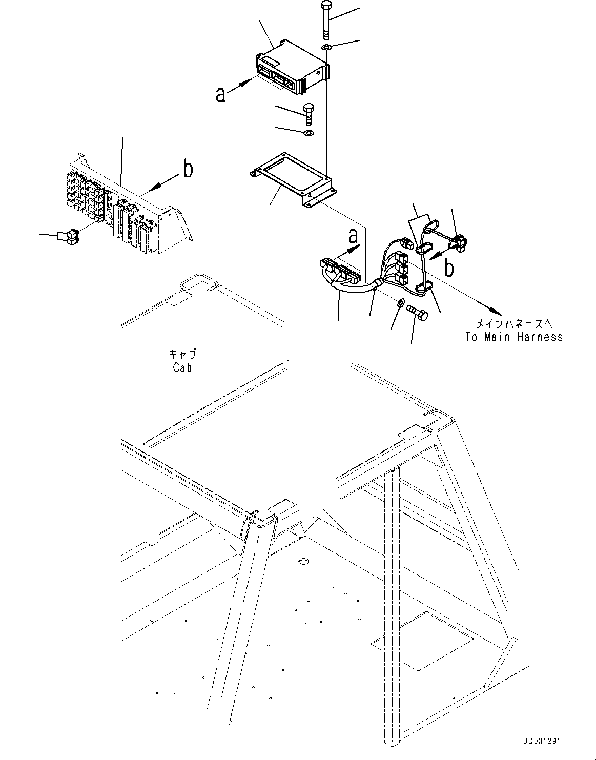 Komatsu parts book diagram for HD785-7 S/N 37001-UP: CAB, CONTROLLER, ABS(#37001-)