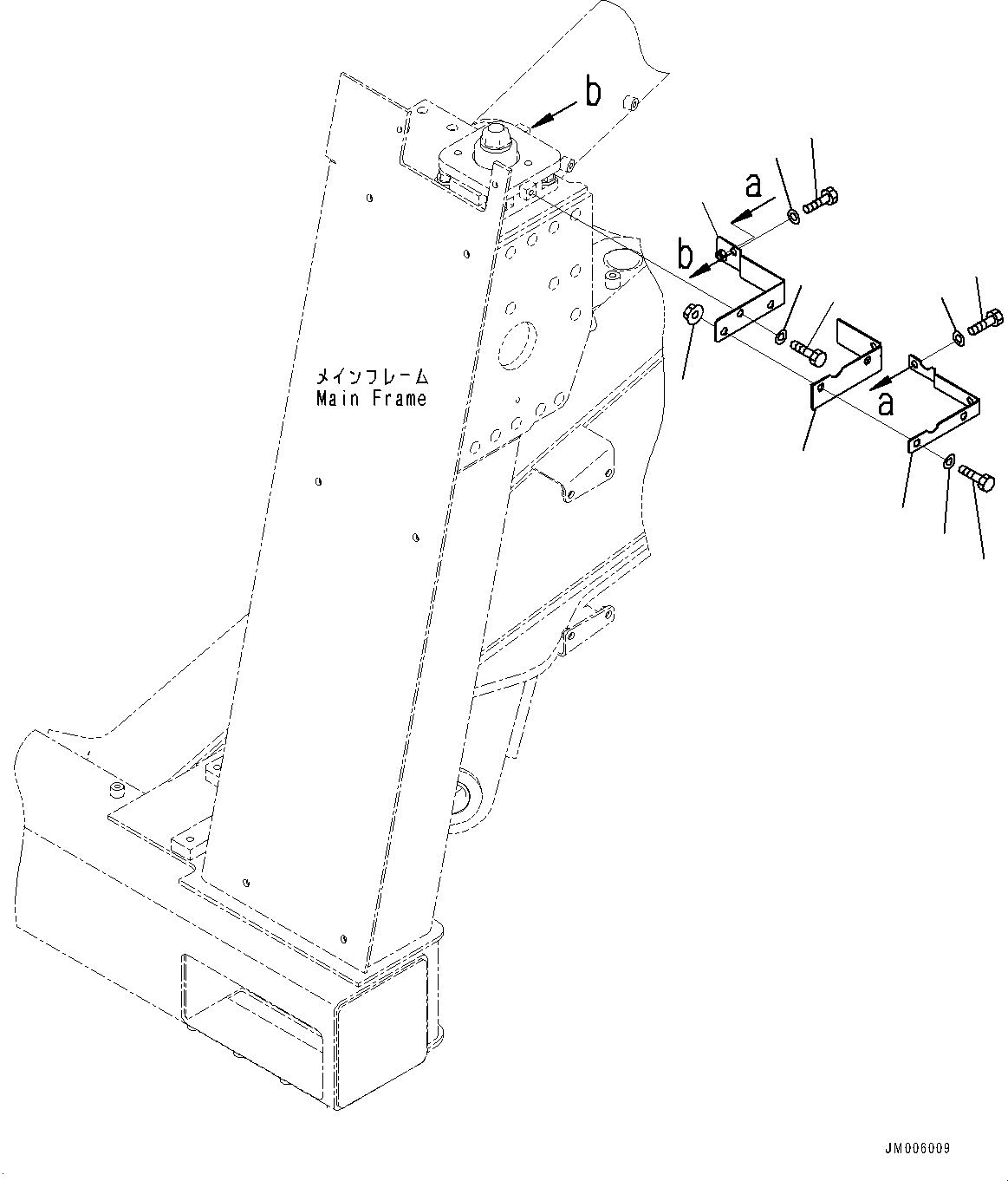 Komatsu parts book diagram for HD785-7 S/N 37001-UP: CAB MOUNTING COVER, FRONT, R.H.(#30717-)
