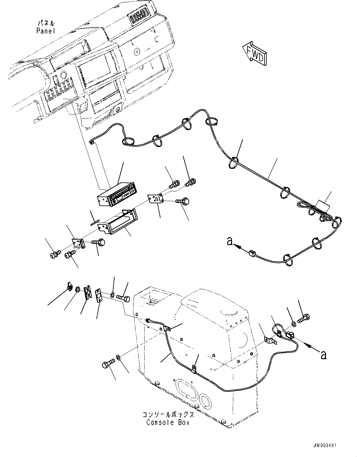 Komatsu parts book diagram for HD785-7 S/N 37001-UP: RADIO, RADIO(#37001-)