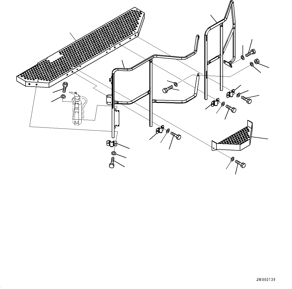 Komatsu parts book diagram for HD785-7 S/N 37001-UP: CAB STEP, SIDE STEP(#30001-)