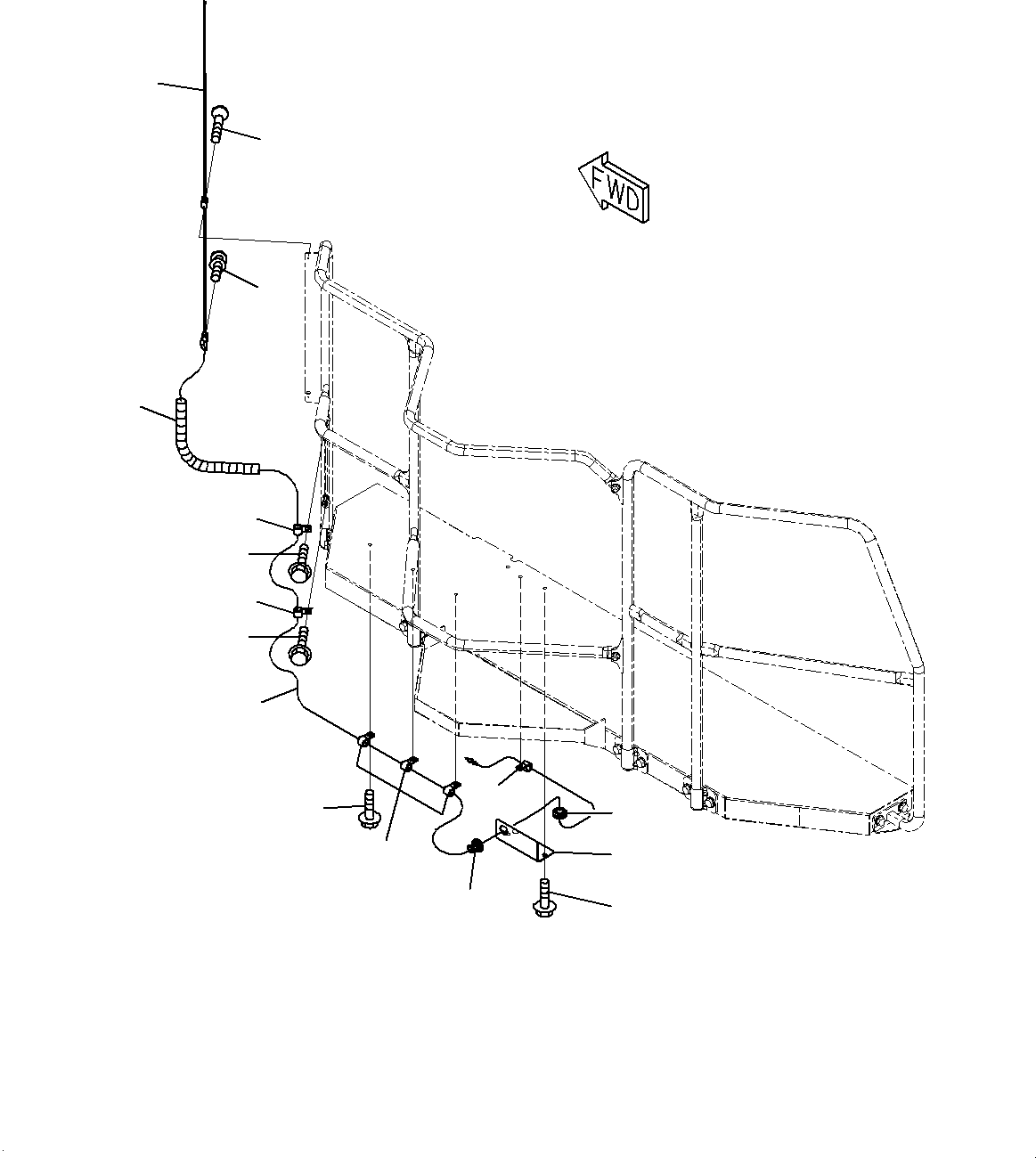 Komatsu parts book diagram for HD785-7 S/N 37001-UP: CAB STEP, ANTENNA(#30001-)