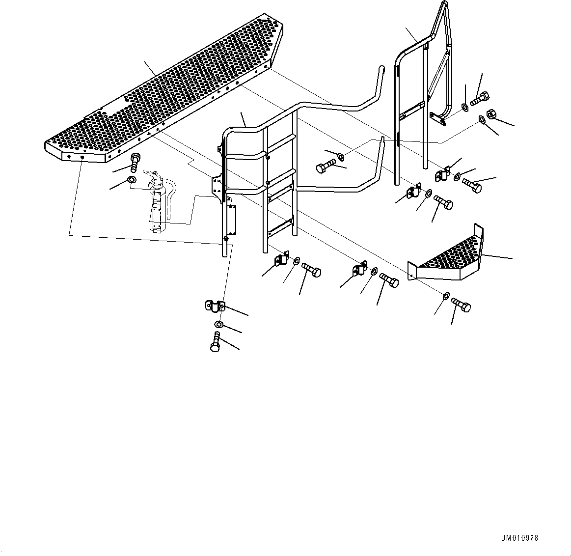 Komatsu parts book diagram for HD785-7 S/N 37001-UP: CAB STEP, SIDE STEP(#30001-)