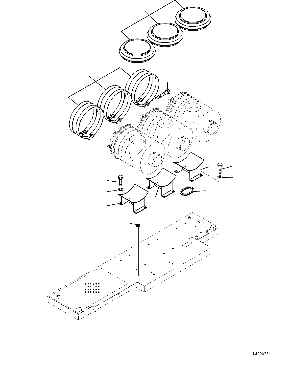 Komatsu parts book diagram for HD785-7 S/N 37001-UP: PLATFORM GROUP, AIR CLEANER RELATED PARTS (WITH BATTERY DISCONNECT SWITCH)(#30001-)