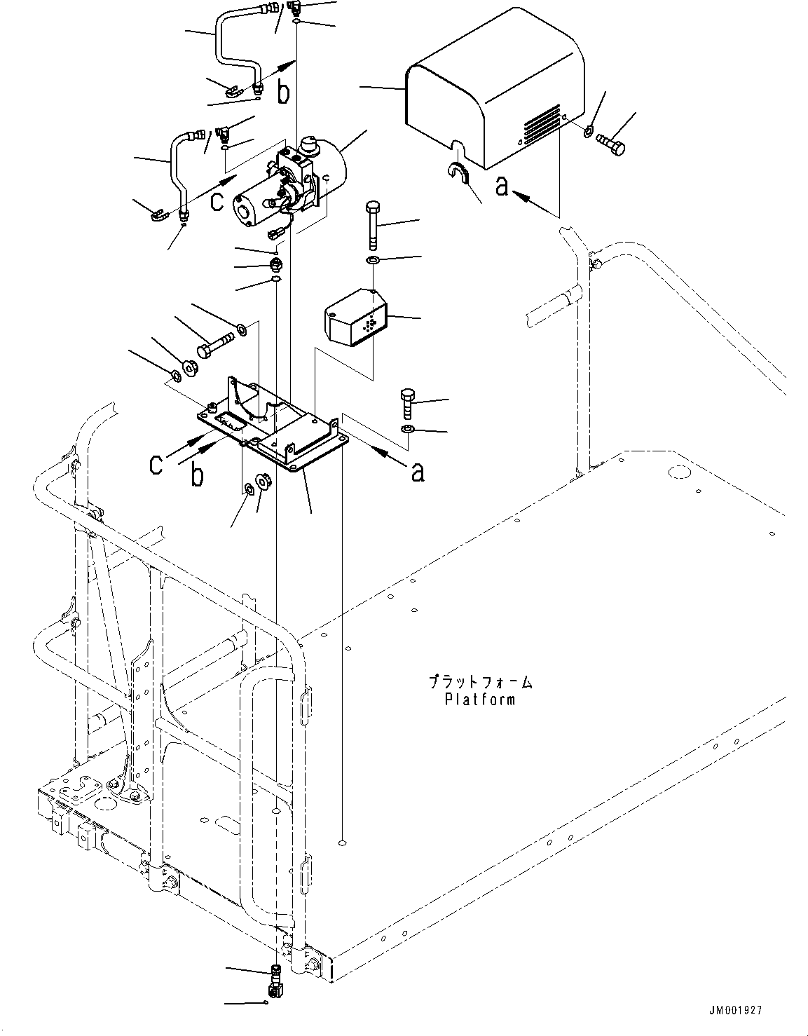 Komatsu parts book diagram for HD785-7 S/N 37001-UP: PLATFORM GROUP, POWER LADDER, PUMP(#37001-)
