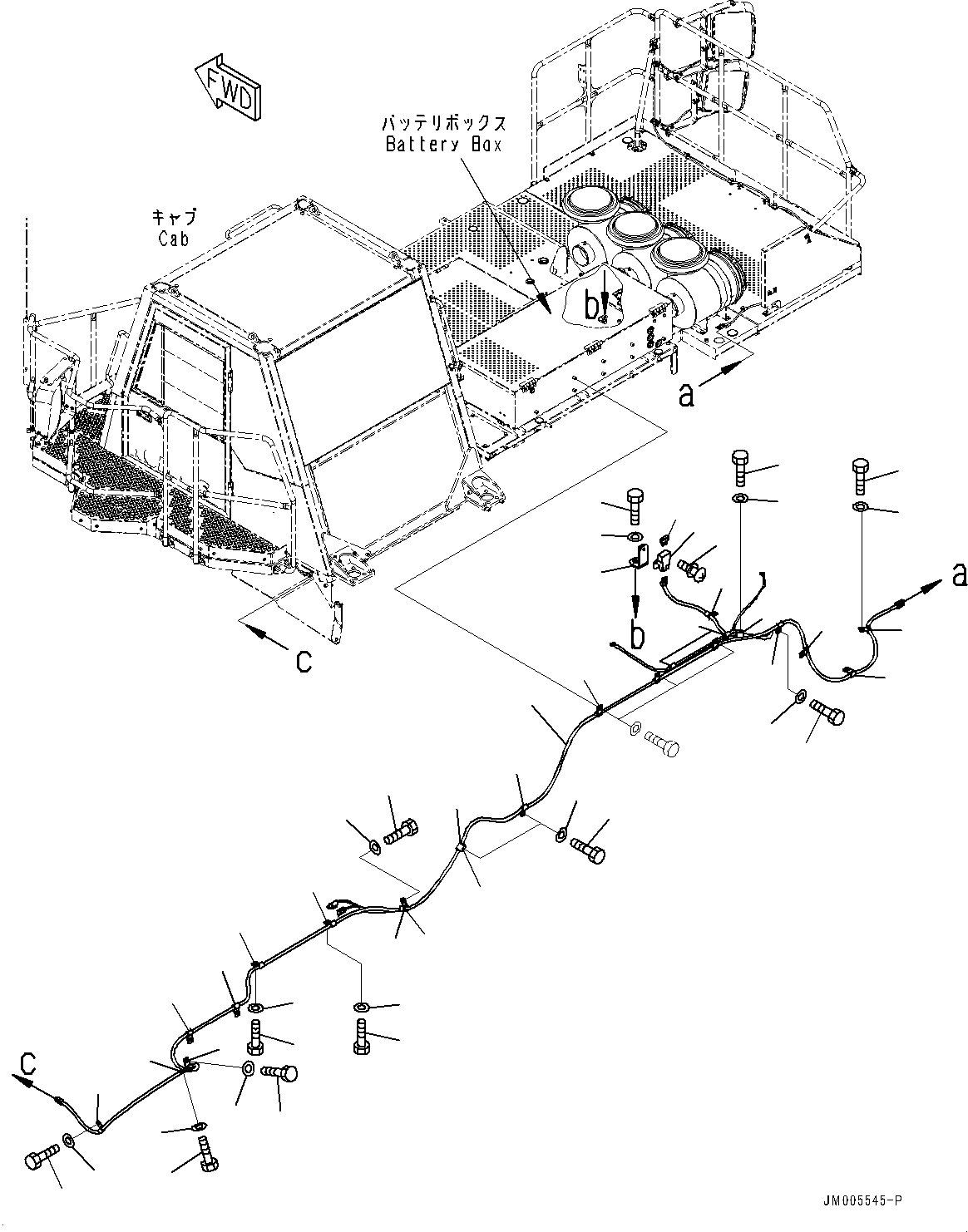 Komatsu parts book diagram for HD785-7 S/N 37001-UP: SIDEVIEW MIRROR, WIRING HARNESS (WITH REARVIEW MIRROR, HEATED)(#30001-)