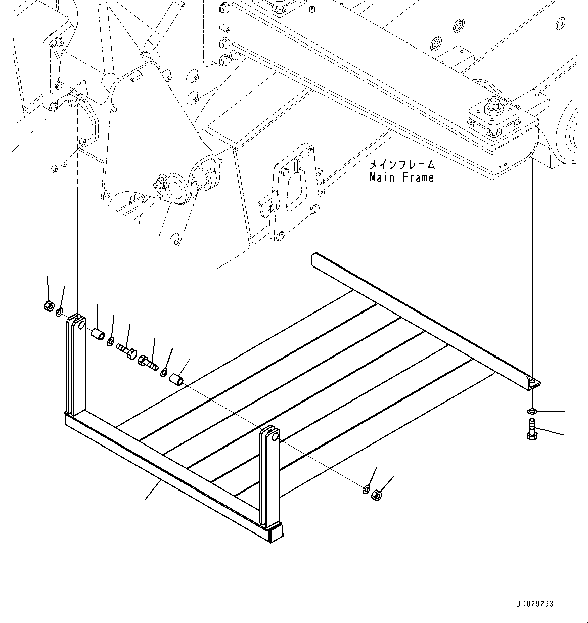Komatsu parts book diagram for HD785-7 S/N 37001-UP: TRANSMISSION UNDER GUARD, (#30001-31233)